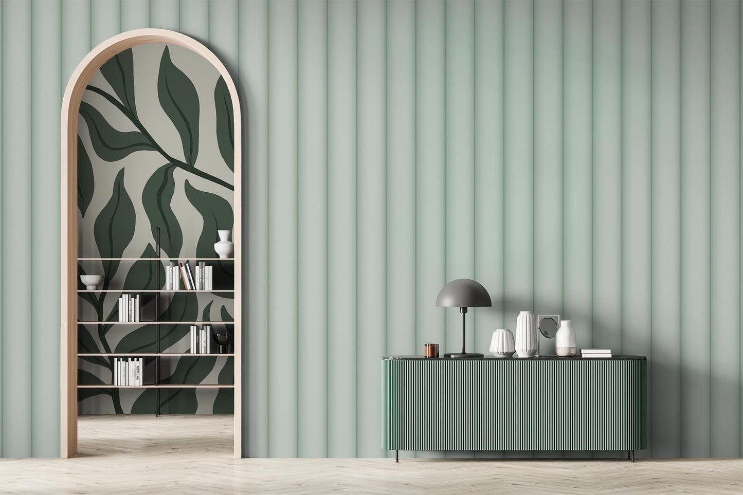 Curved Wall Panel Large Soft Green