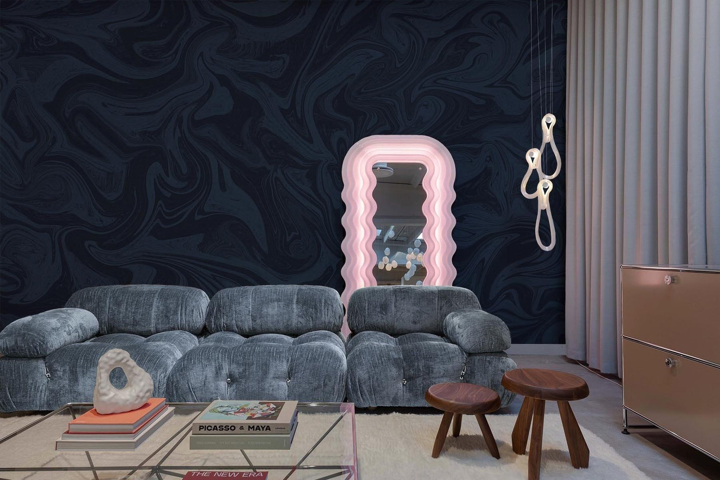 Organic Marbling Dark Blue