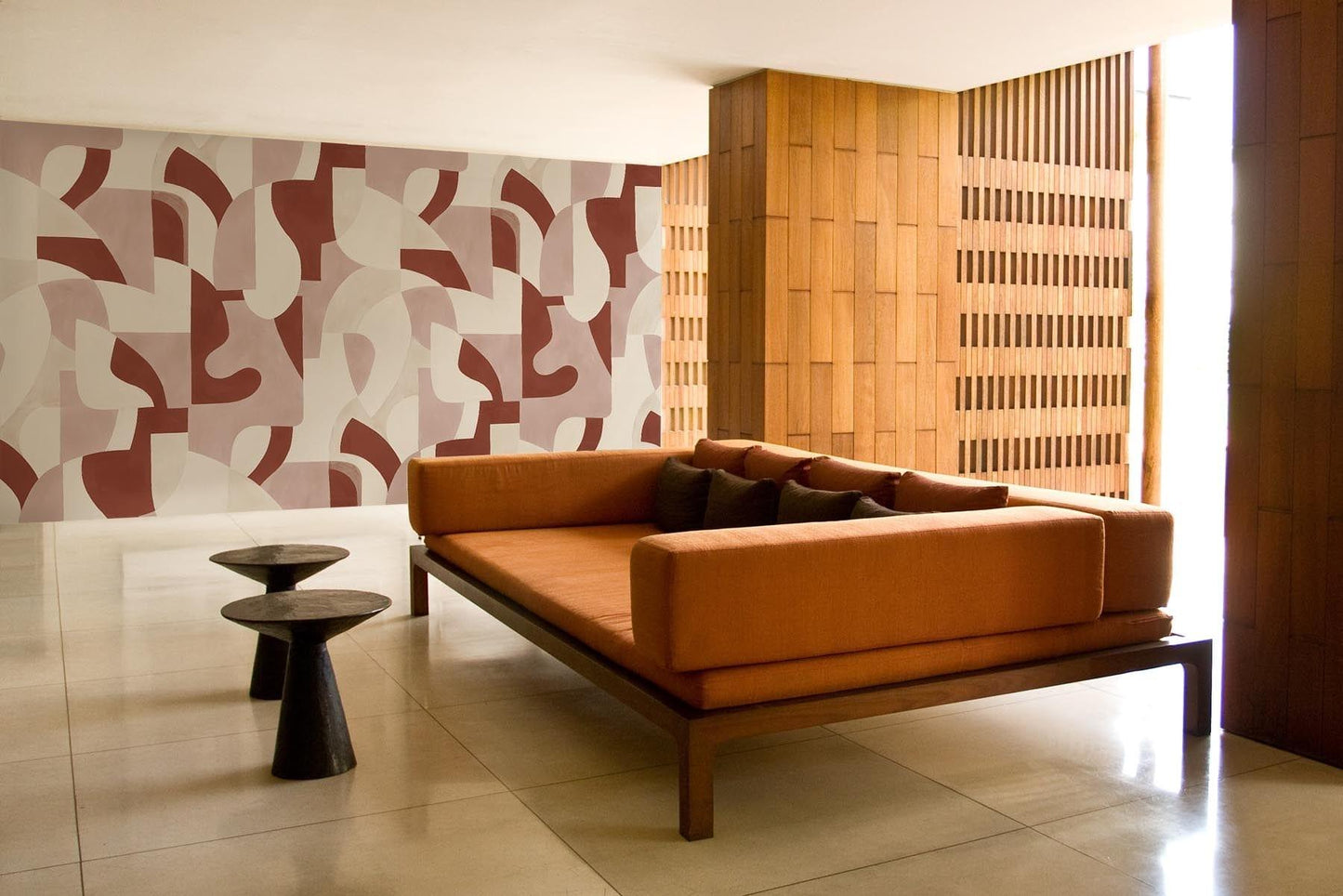 Geometric Art Rust Red