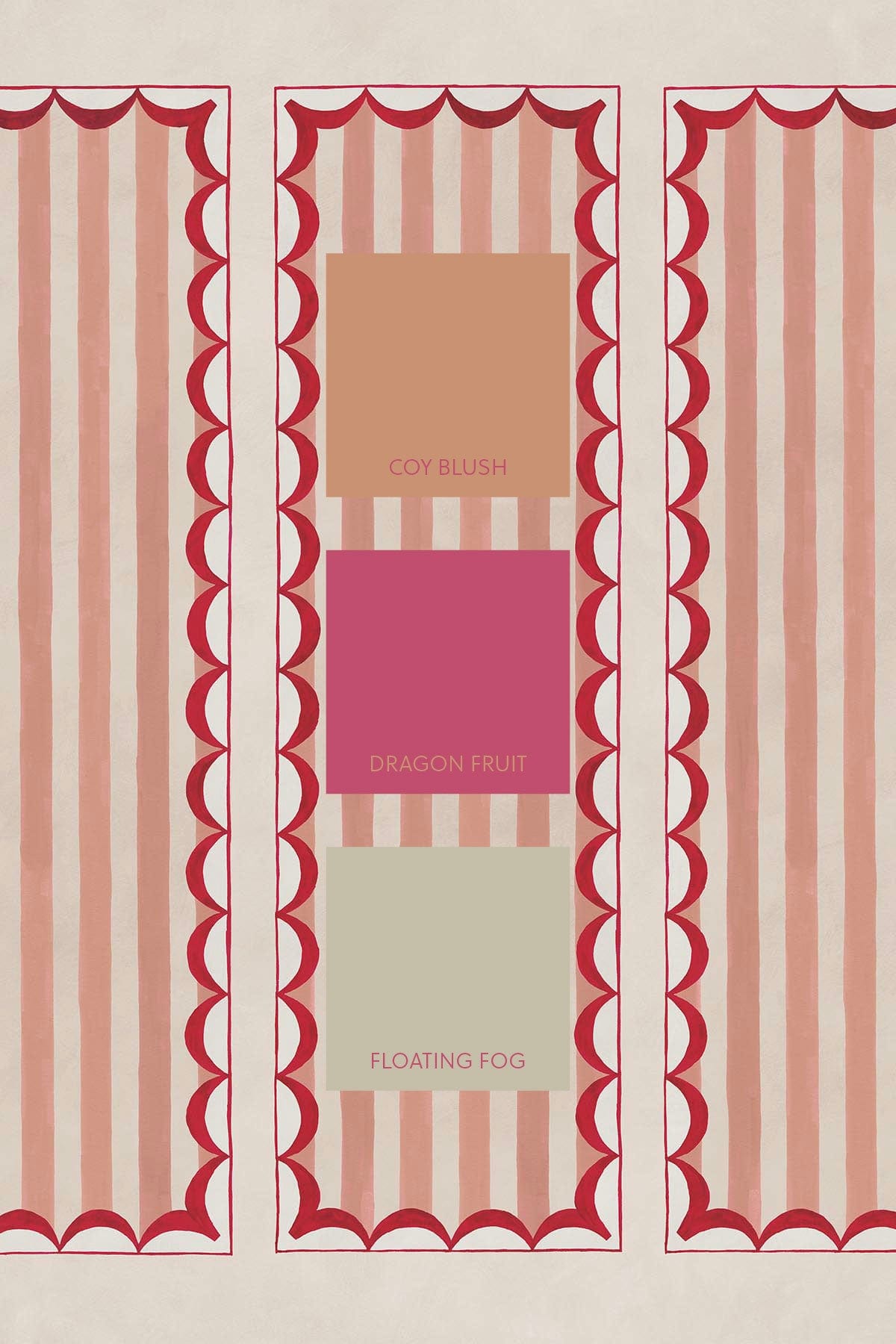 Scallop Panel Pink/Red