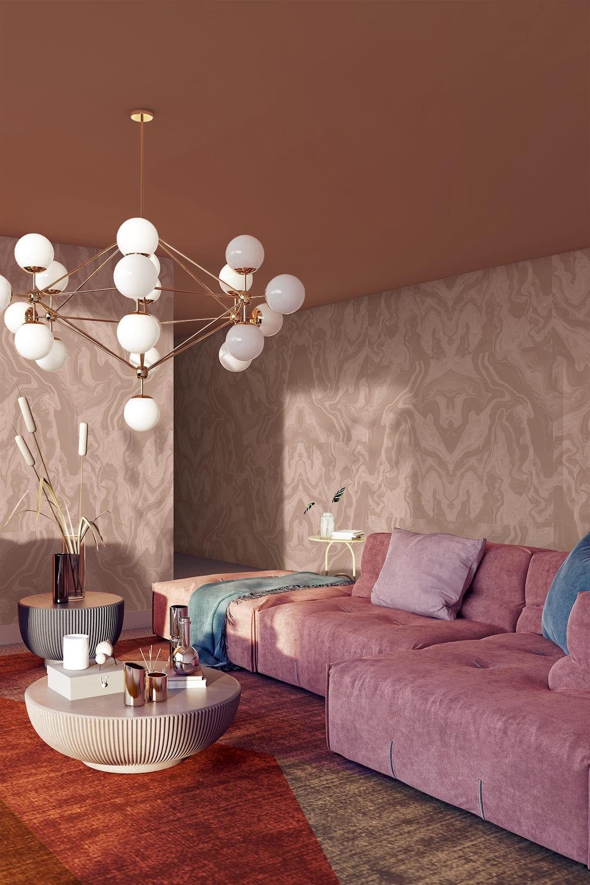 Marbling Tiles Dusty Pink
