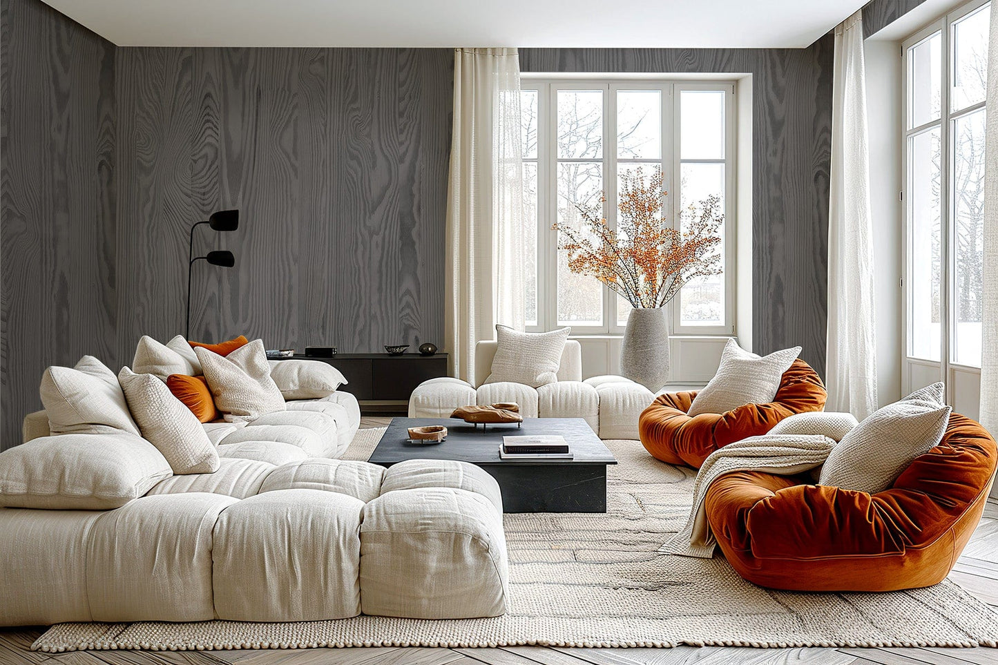 Wood Wallpaper Driftwood Grey