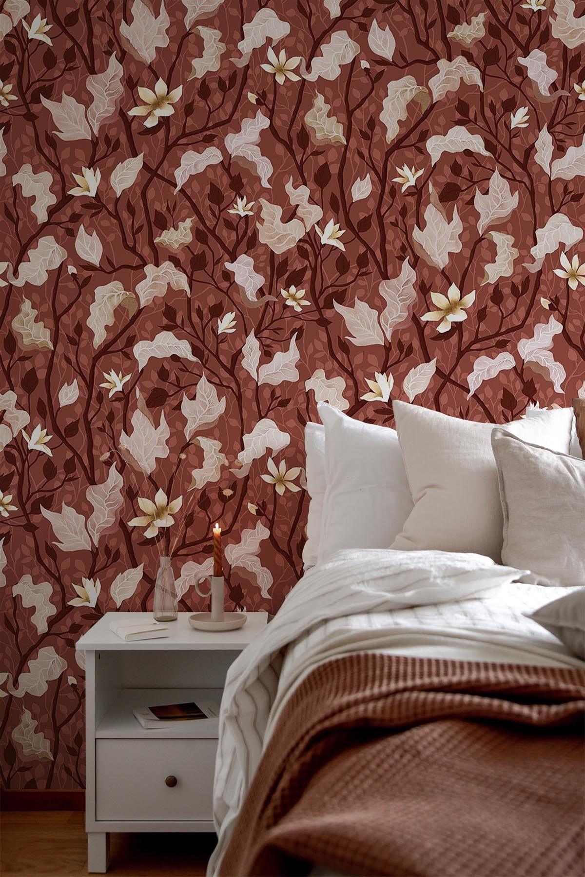  Forest Fauna Marsala Red