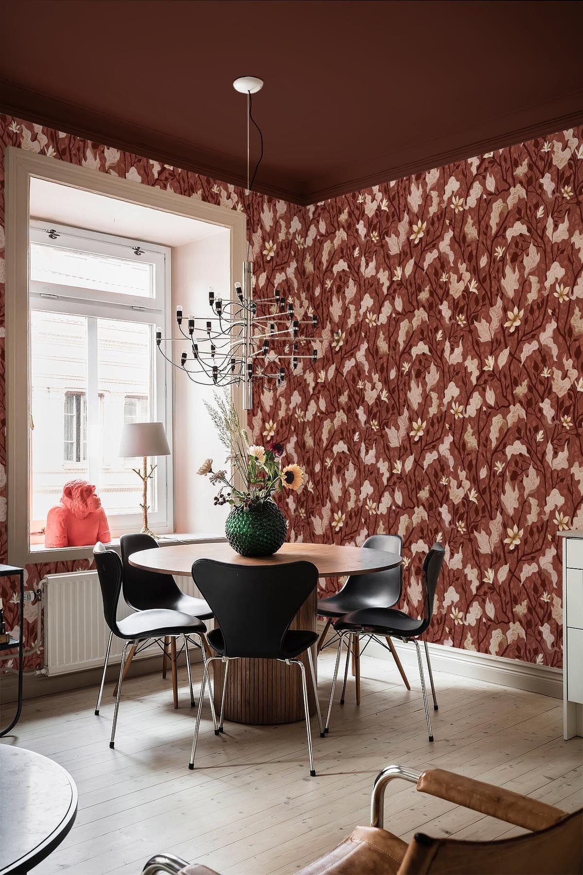  Forest Fauna Marsala Red