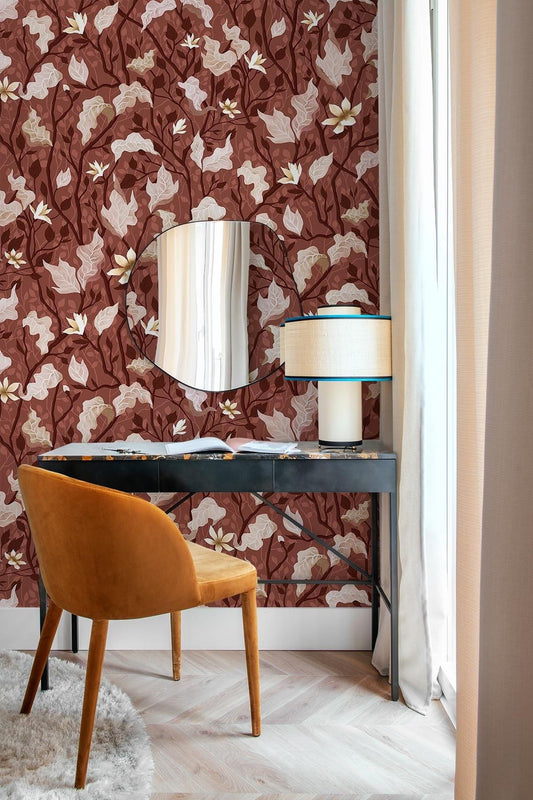  Forest Fauna Marsala Red