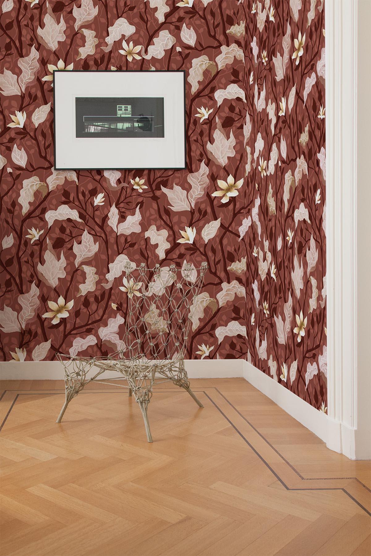  Forest Fauna Marsala Red