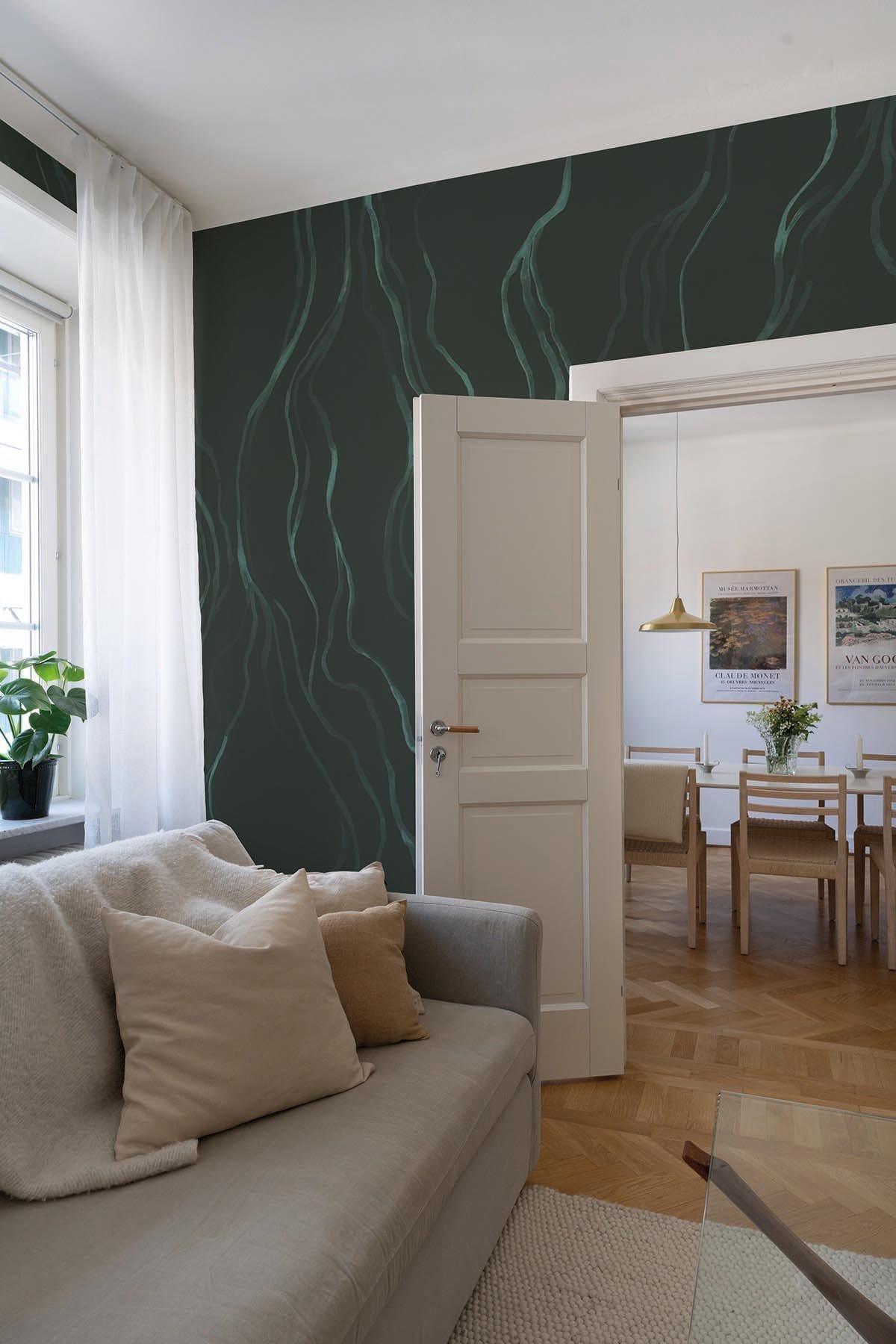  Organic Lines Dark Green