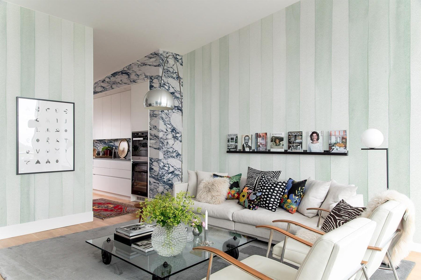  Aquarelle Stripe Pastel Green