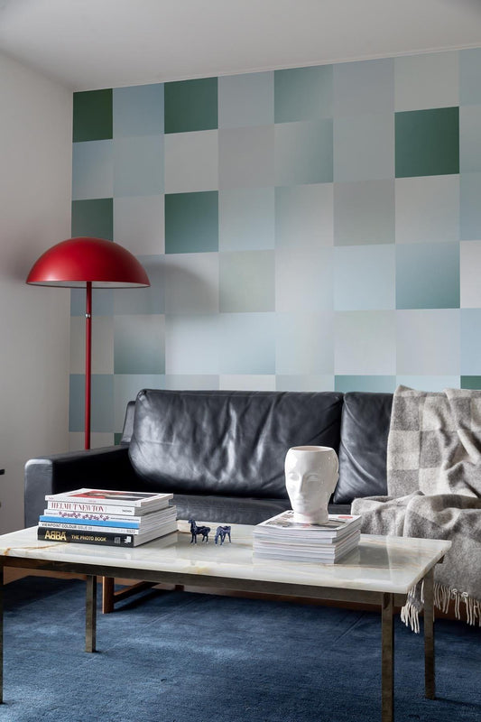  Gradient Check Pastel Blue