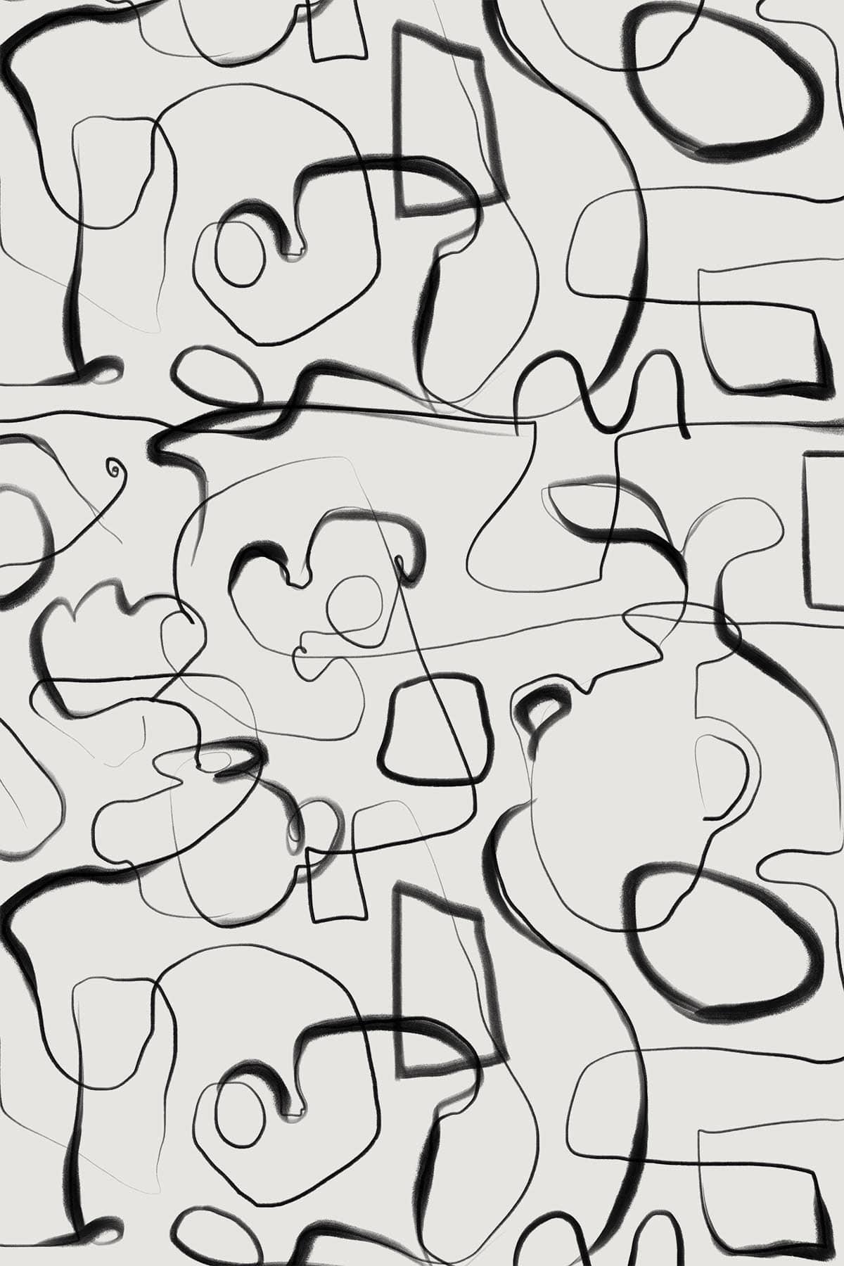  Line Work Faces Black