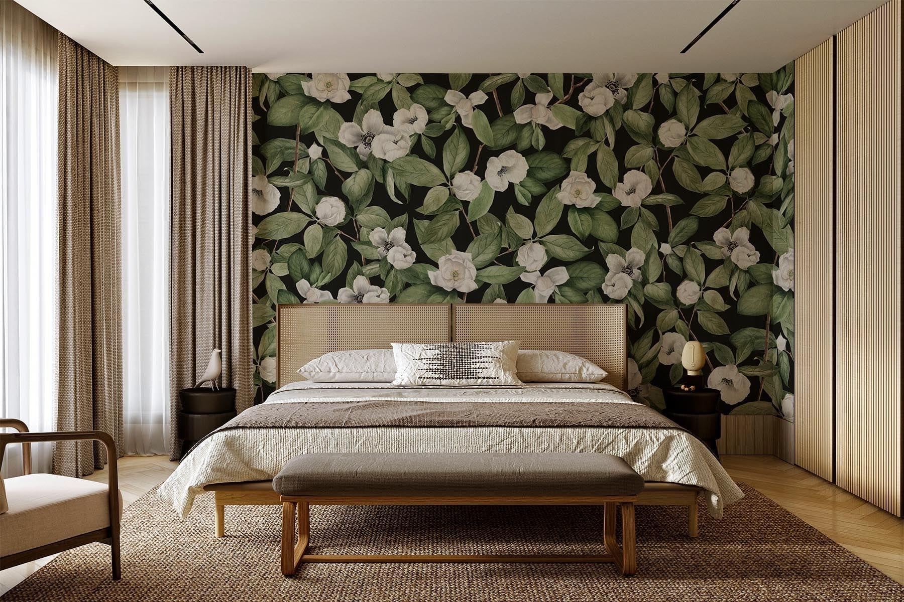  Magnolia Flower Black