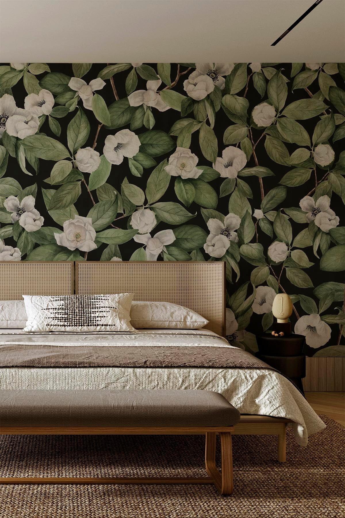  Magnolia Flower Black
