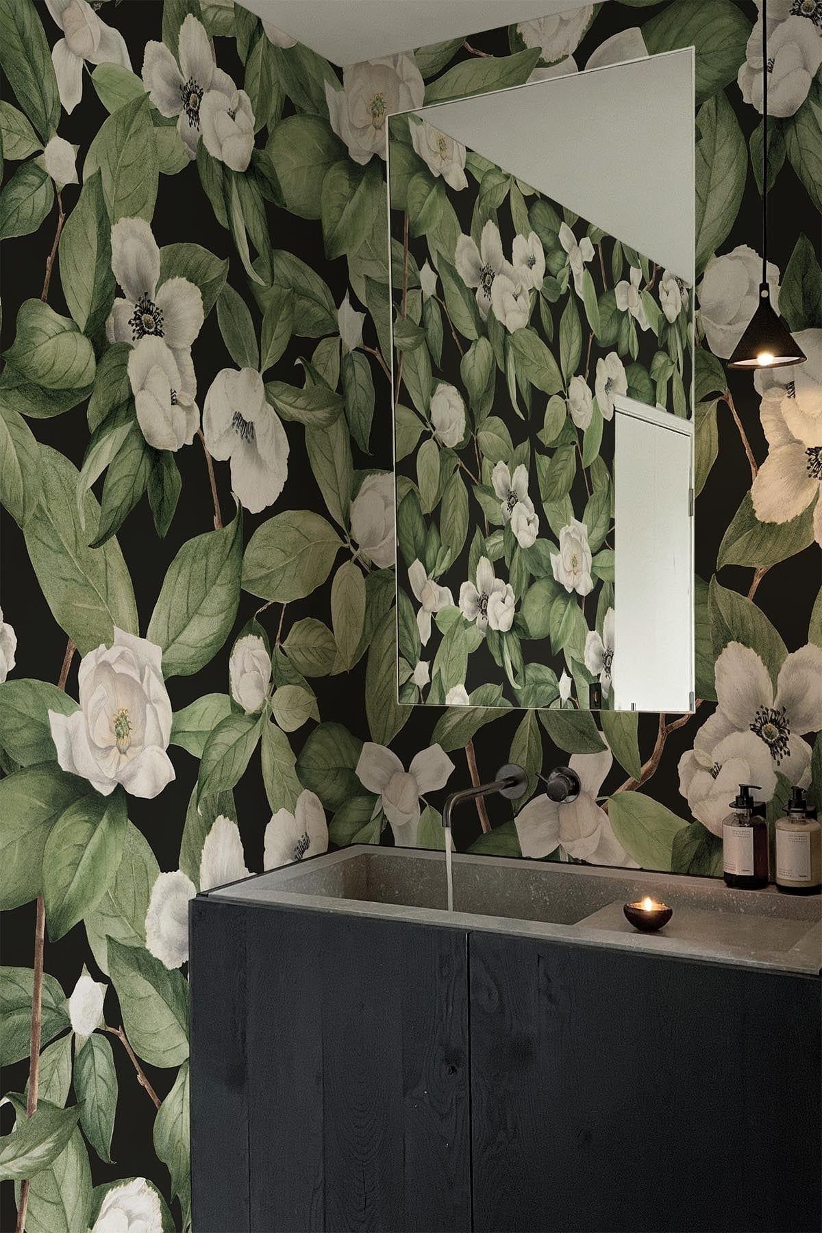  Magnolia Flower Black