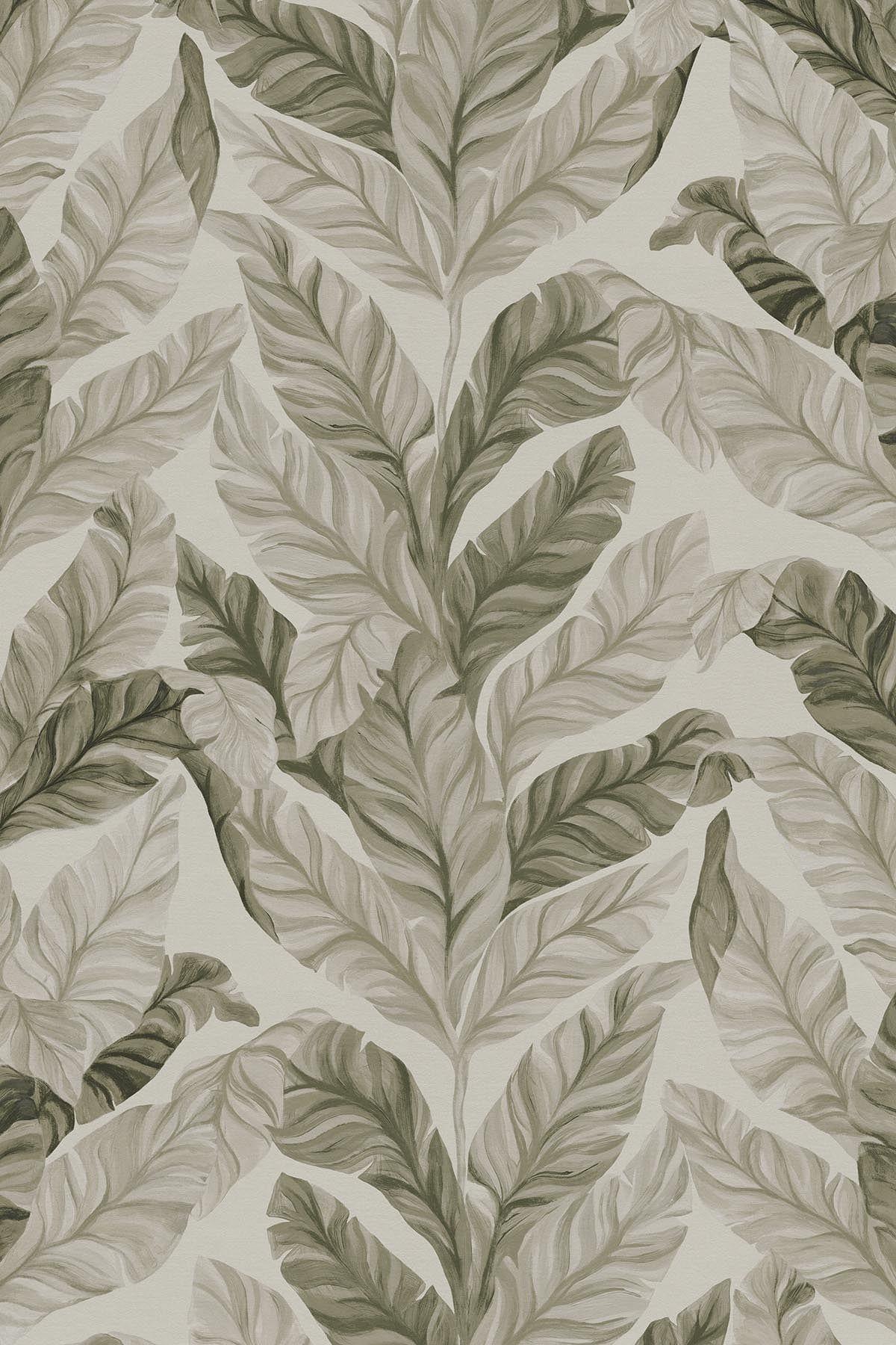 Tropical Leaves Light Olive
