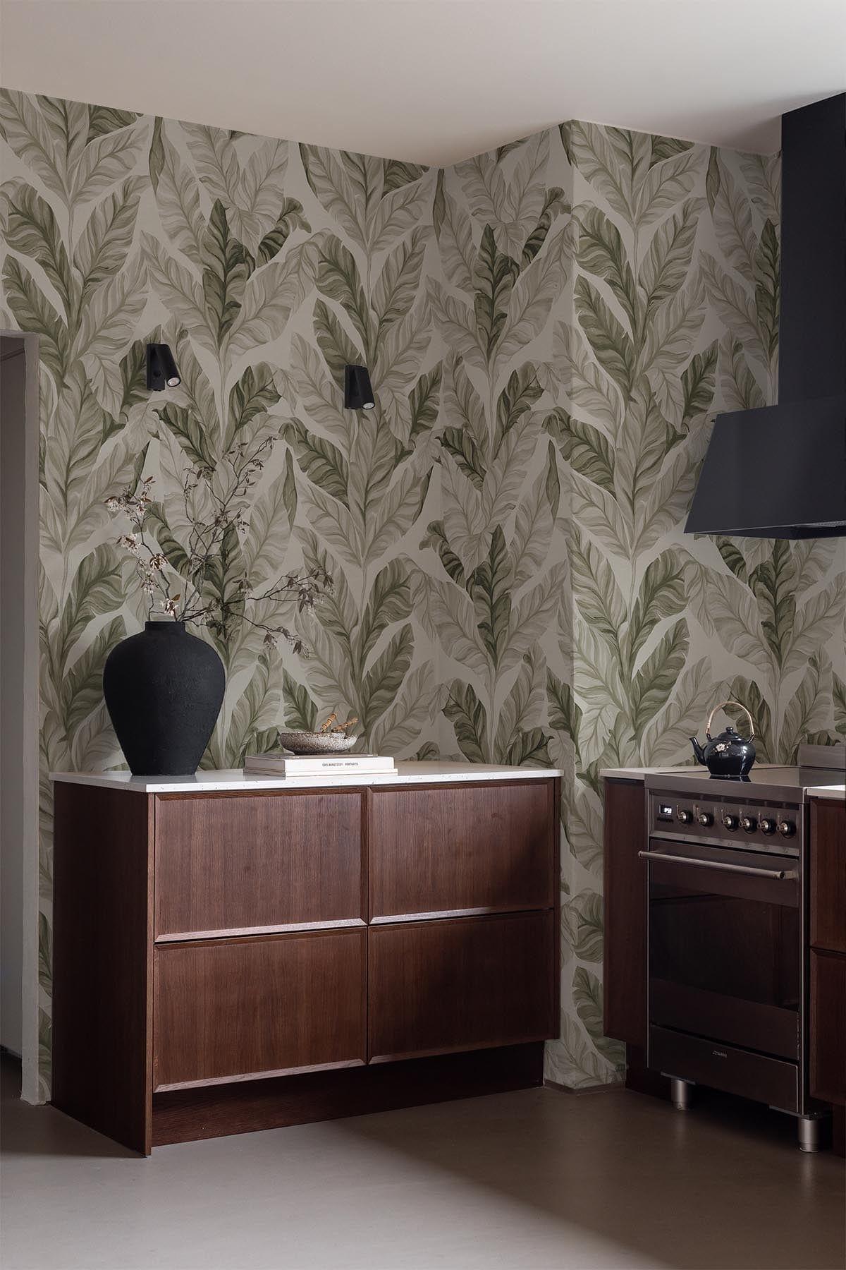  Tropical Leaves Light Olive