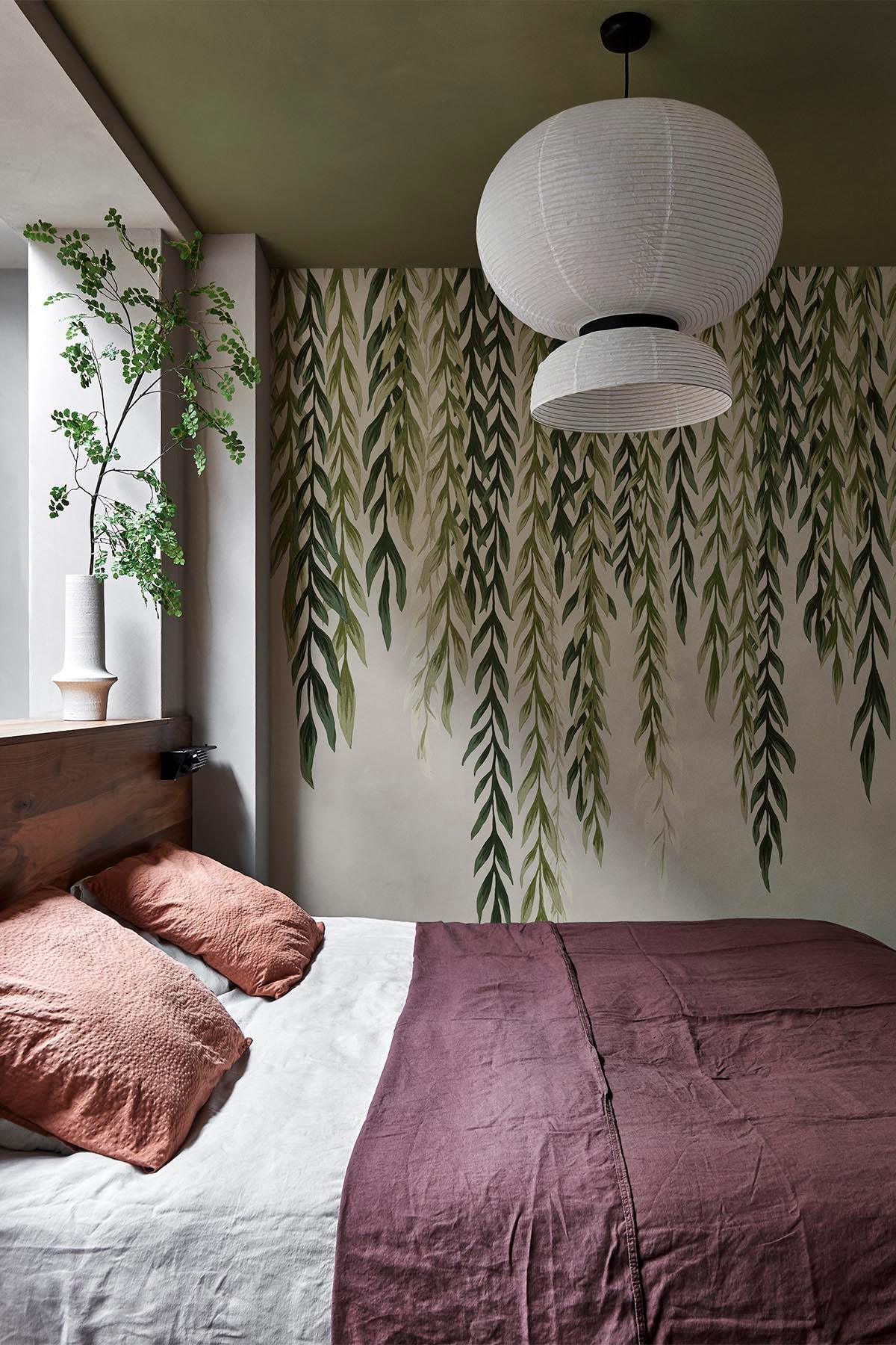  Biophilic Leaves Green Beige