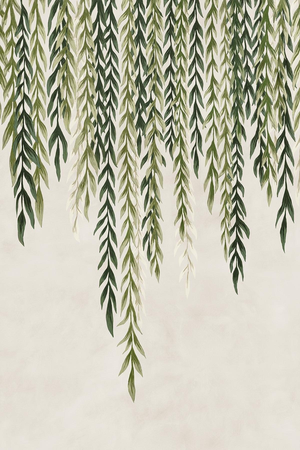  Biophilic Leaves Green Beige