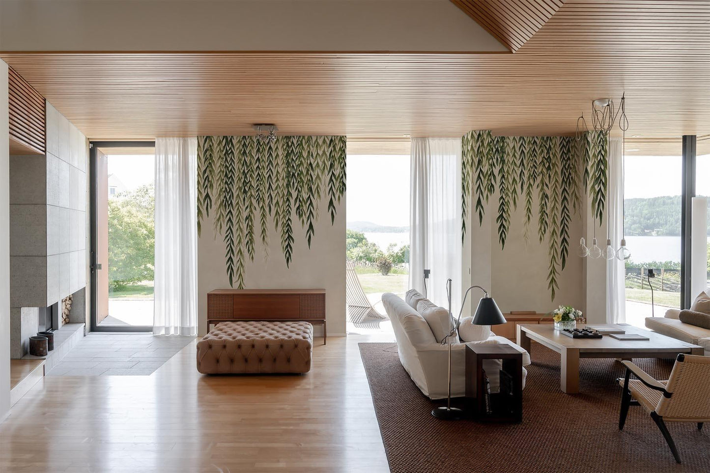  Biophilic Leaves Green Beige