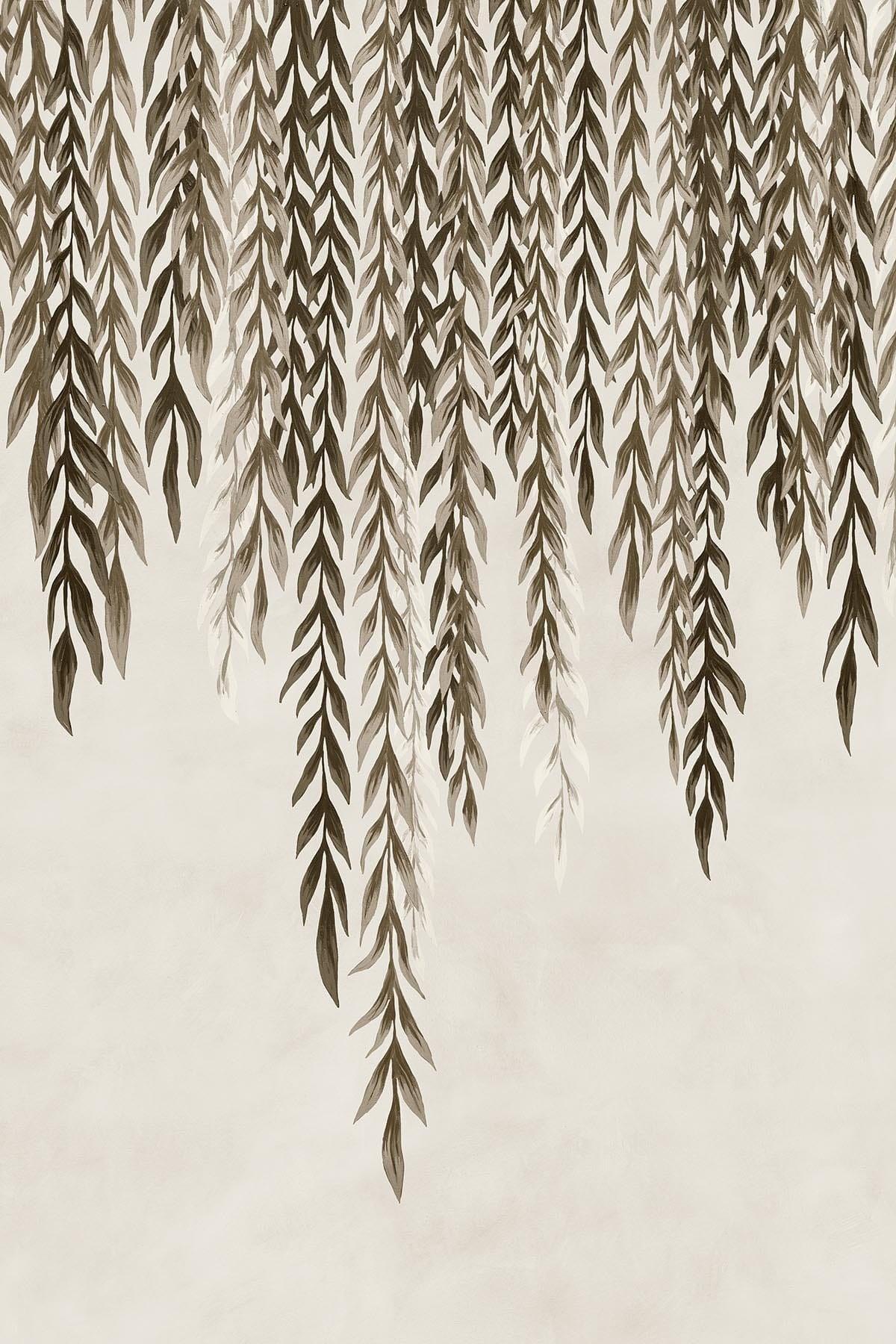  Biophilic Leaves Brown Beige