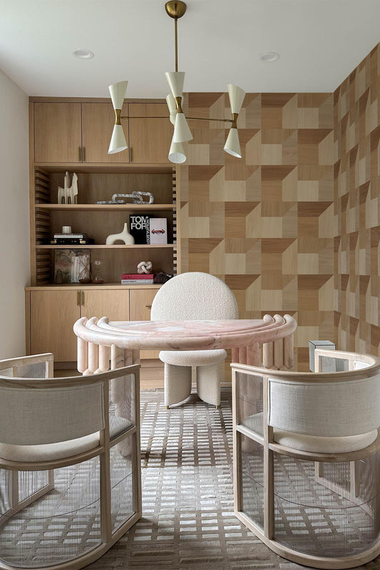  Geometric Wood White Washed Oak
