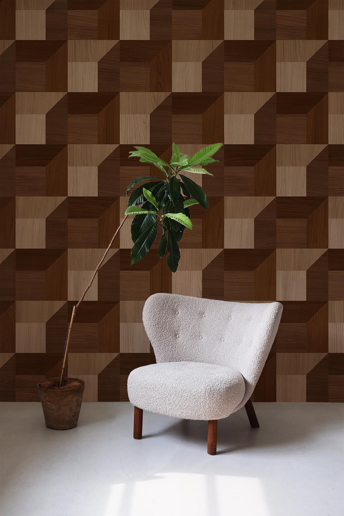  Geometric Wood Mixed Oak