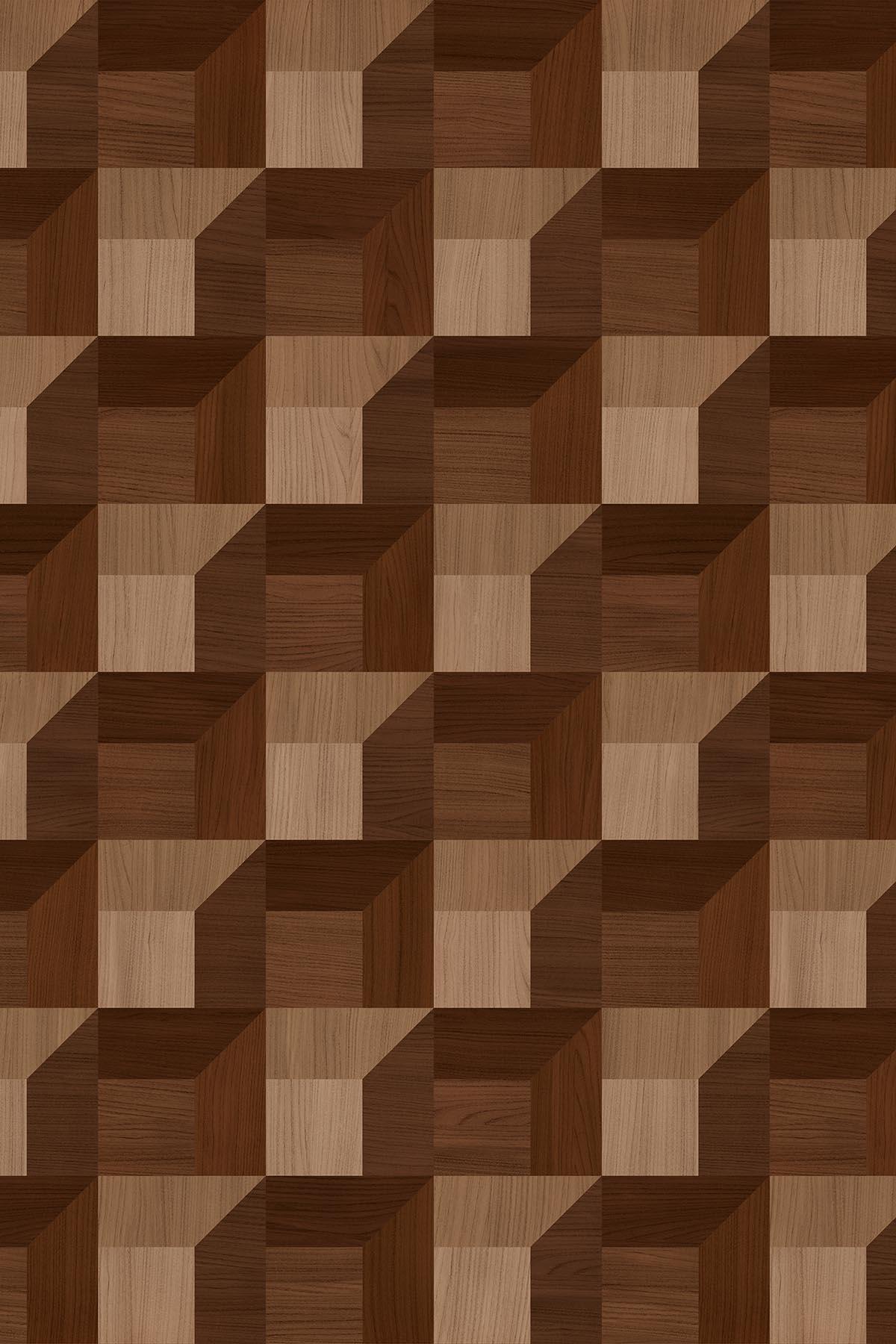  Geometric Wood Mixed Oak
