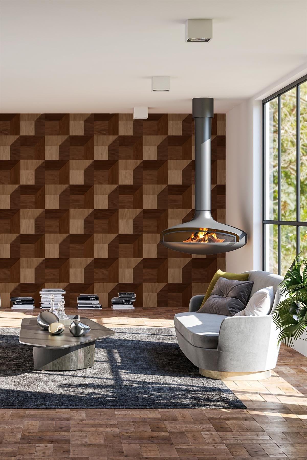  Geometric Wood Mixed Oak