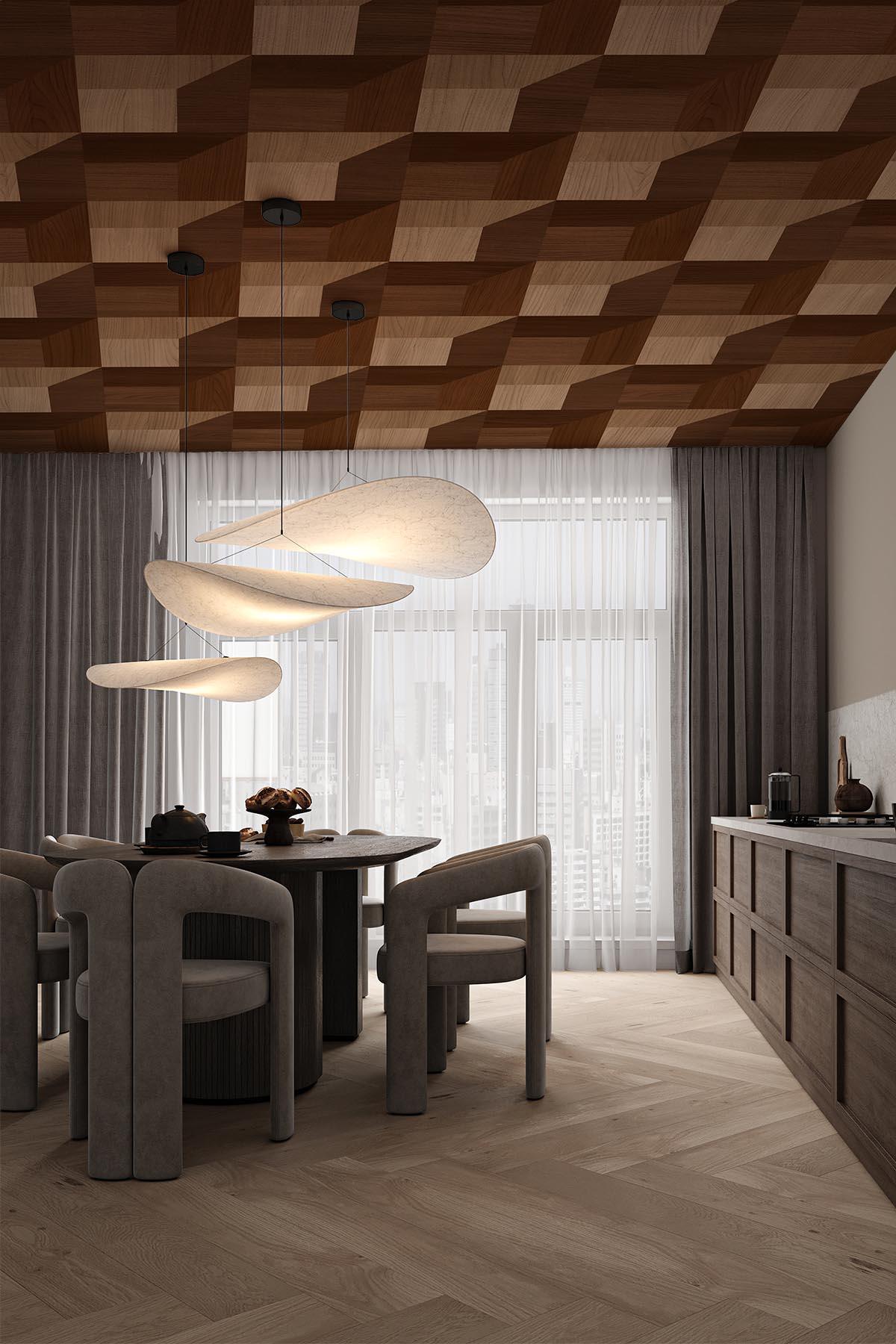  Geometric Wood Mixed Oak