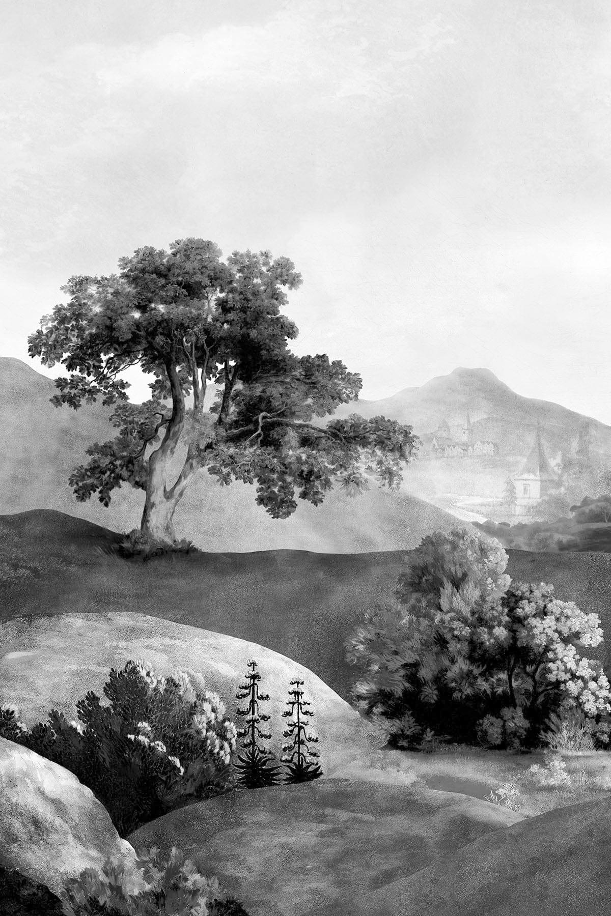  Vintage Landscape Black