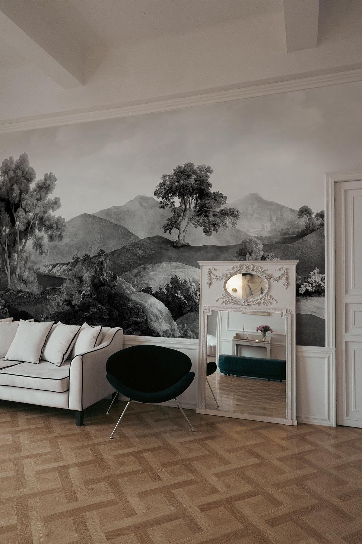  Vintage Landscape Black