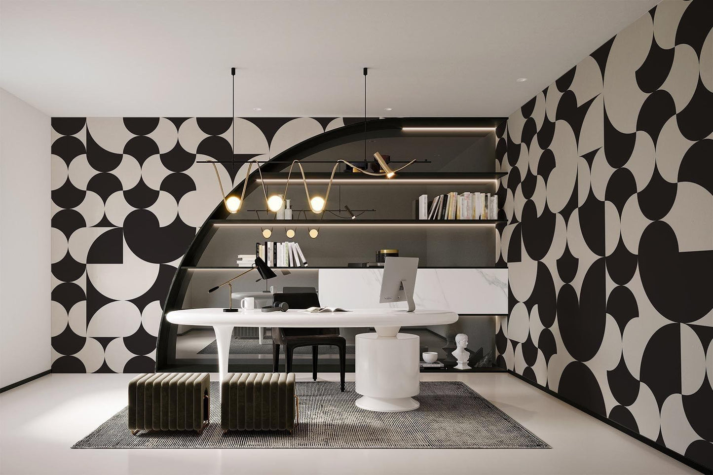  Retro Geometric Black