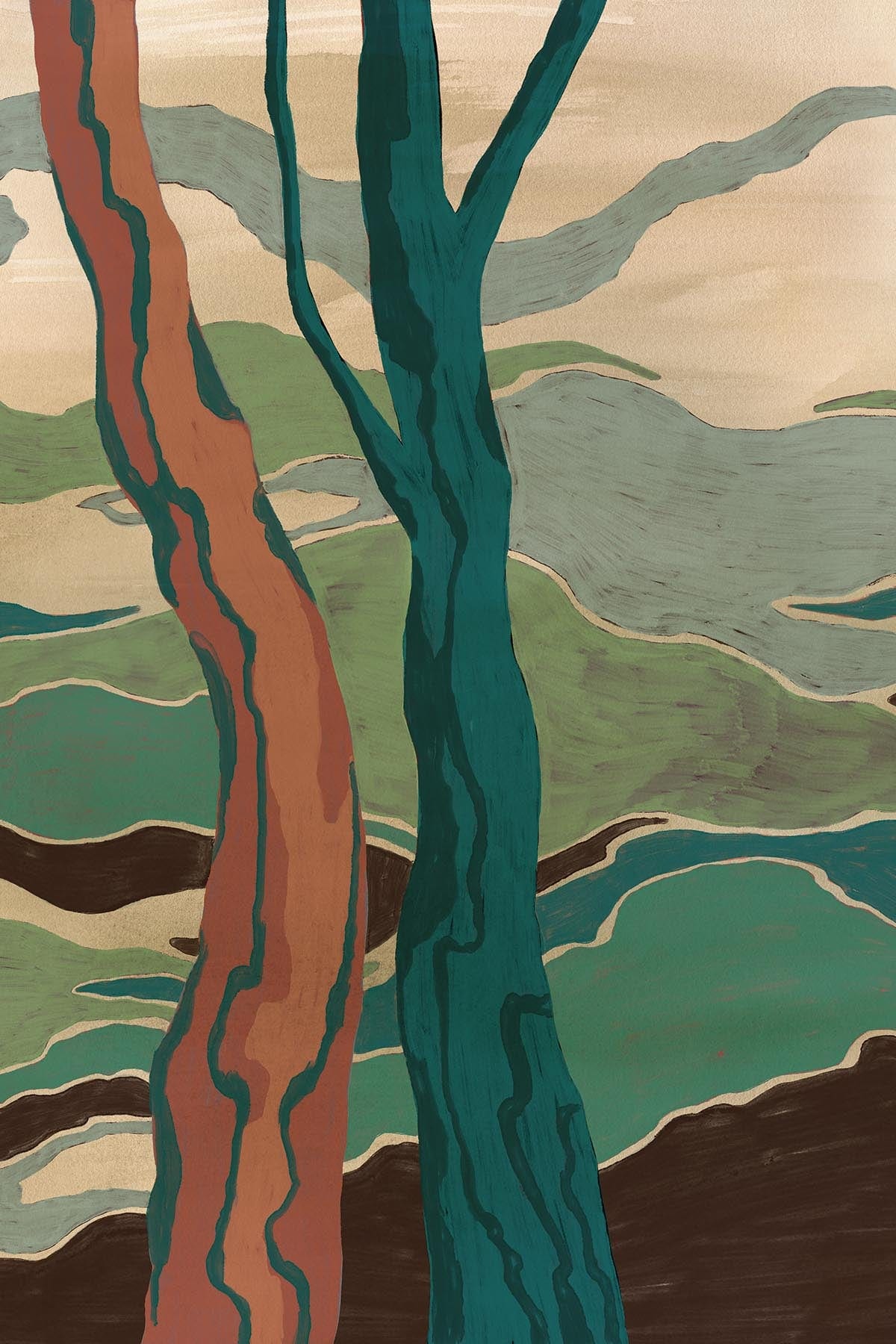  Graphic Landscape Green Multi