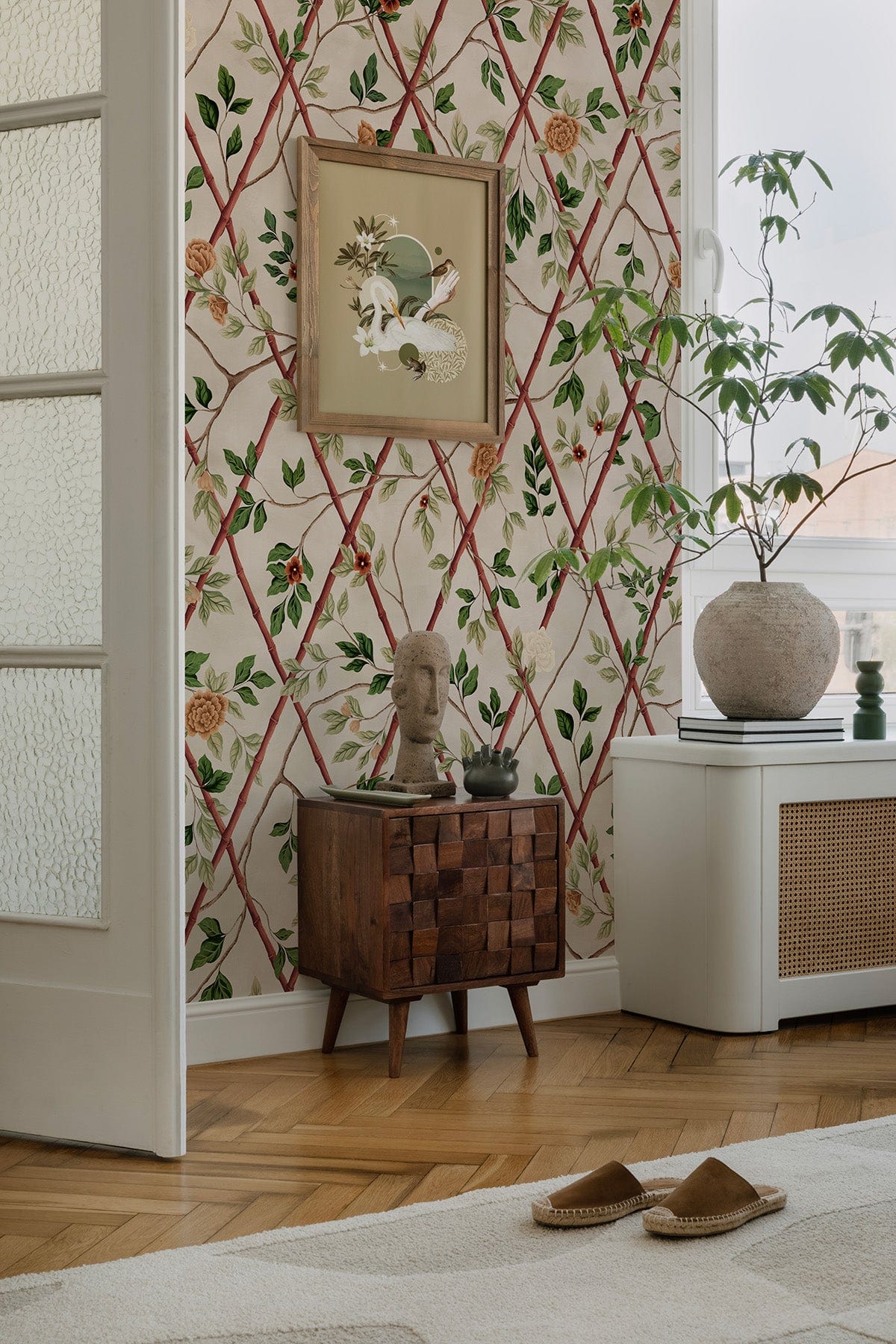  Bamboo Chinoiserie Red