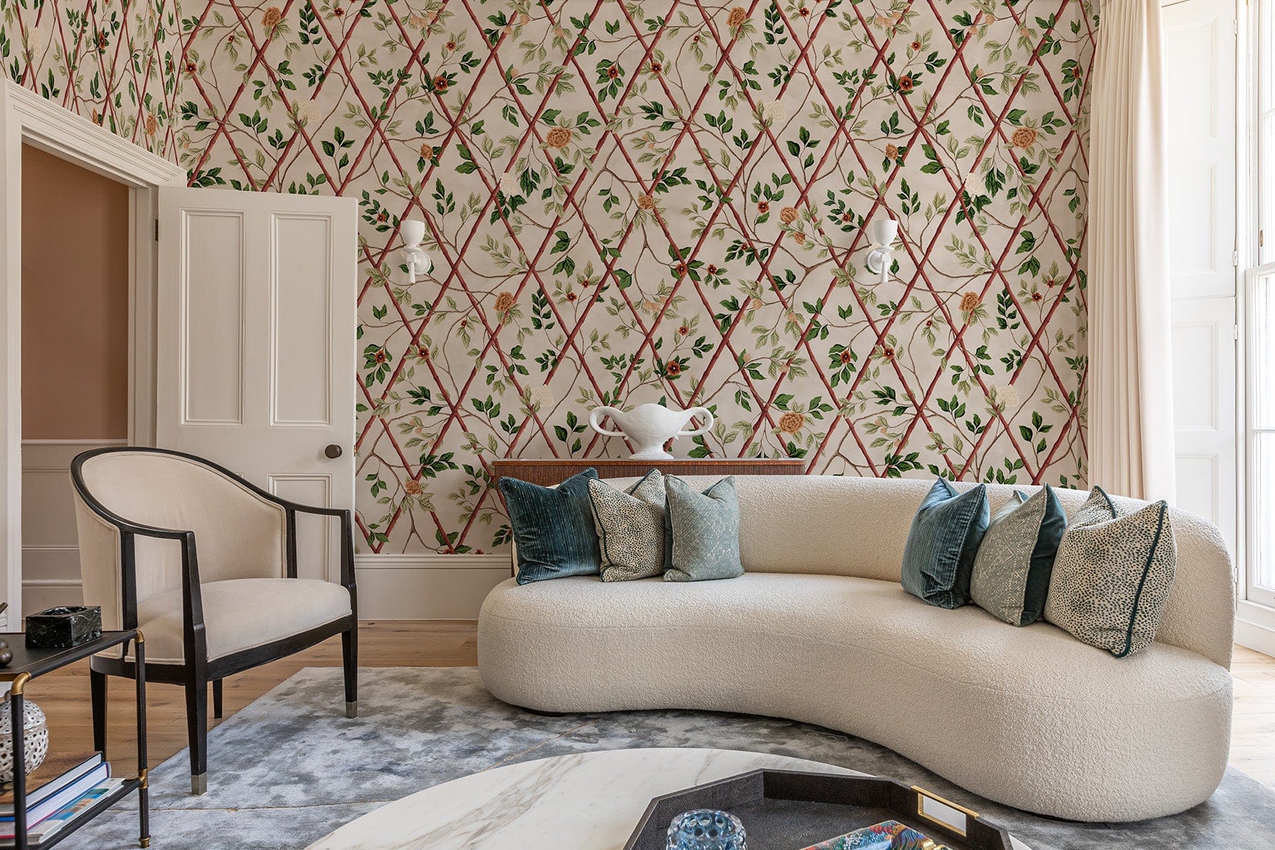  Bamboo Chinoiserie Red