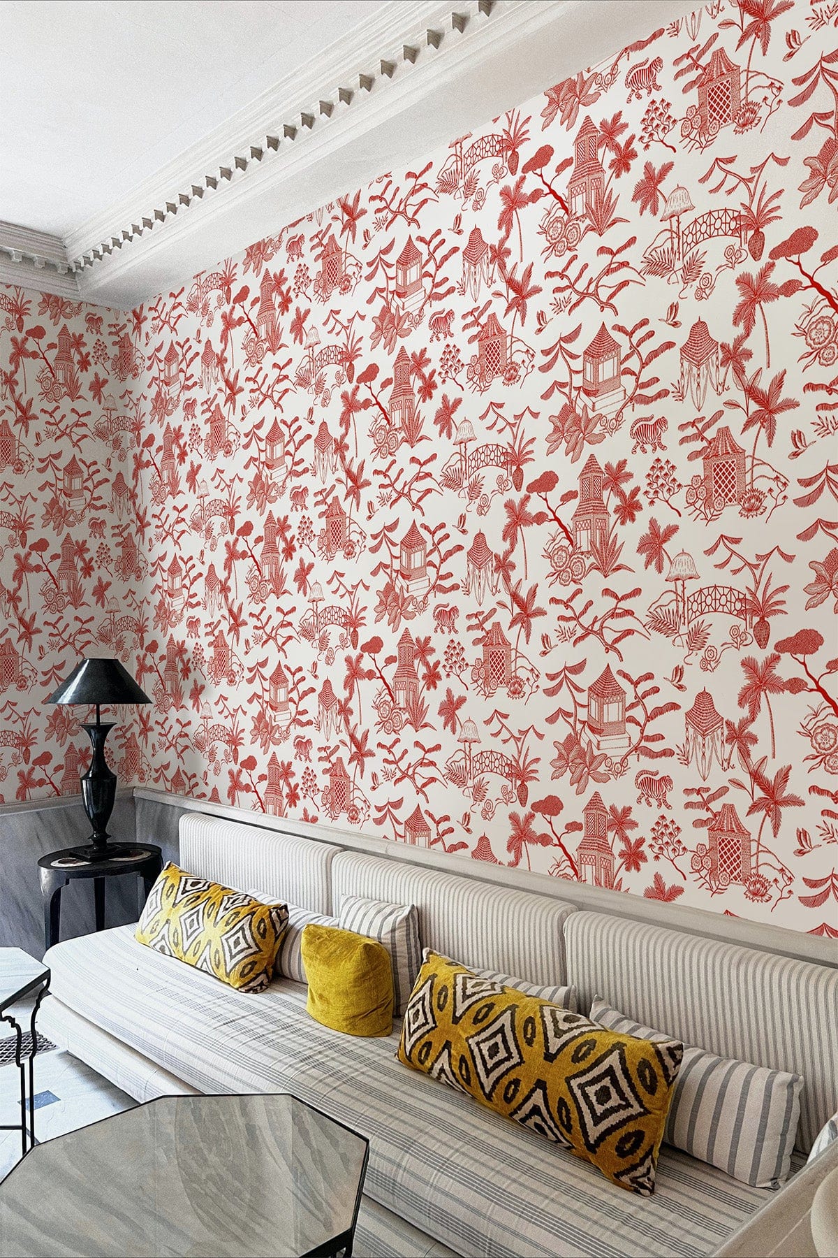  Tropical Island Toile Red