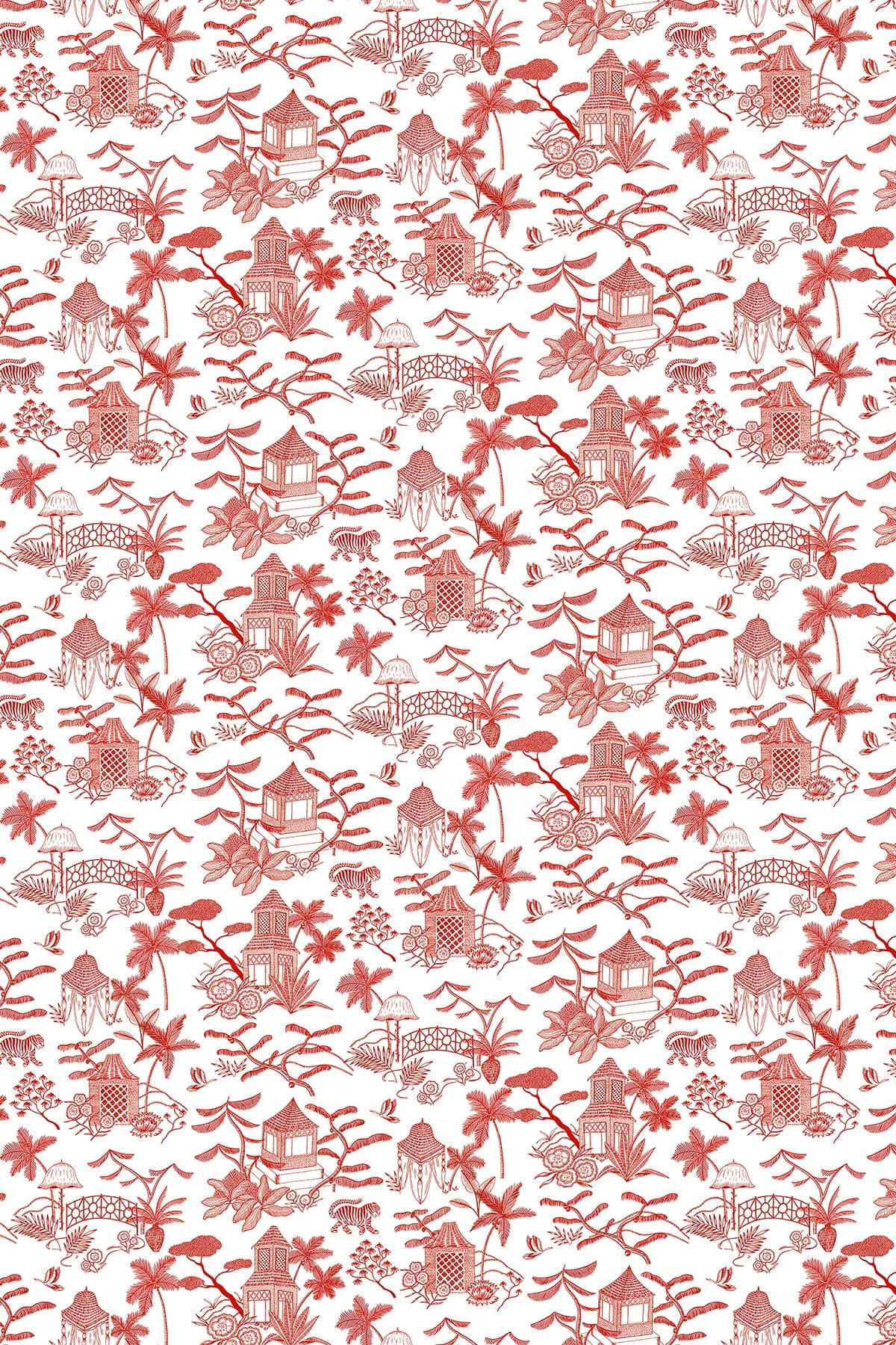  Tropical Island Toile Red