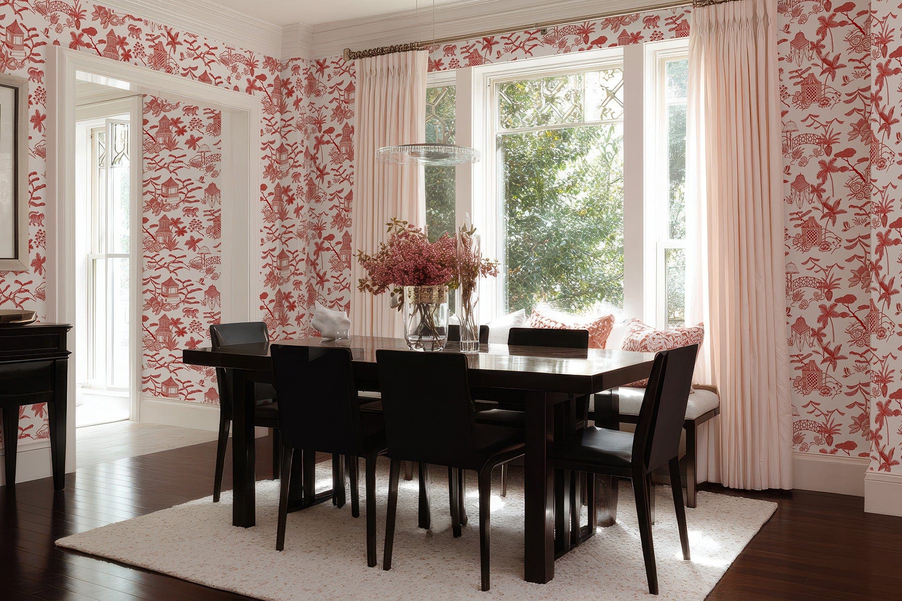  Tropical Island Toile Red