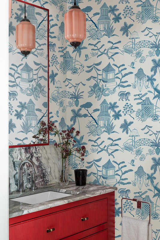  Tropical Island Toile Blue