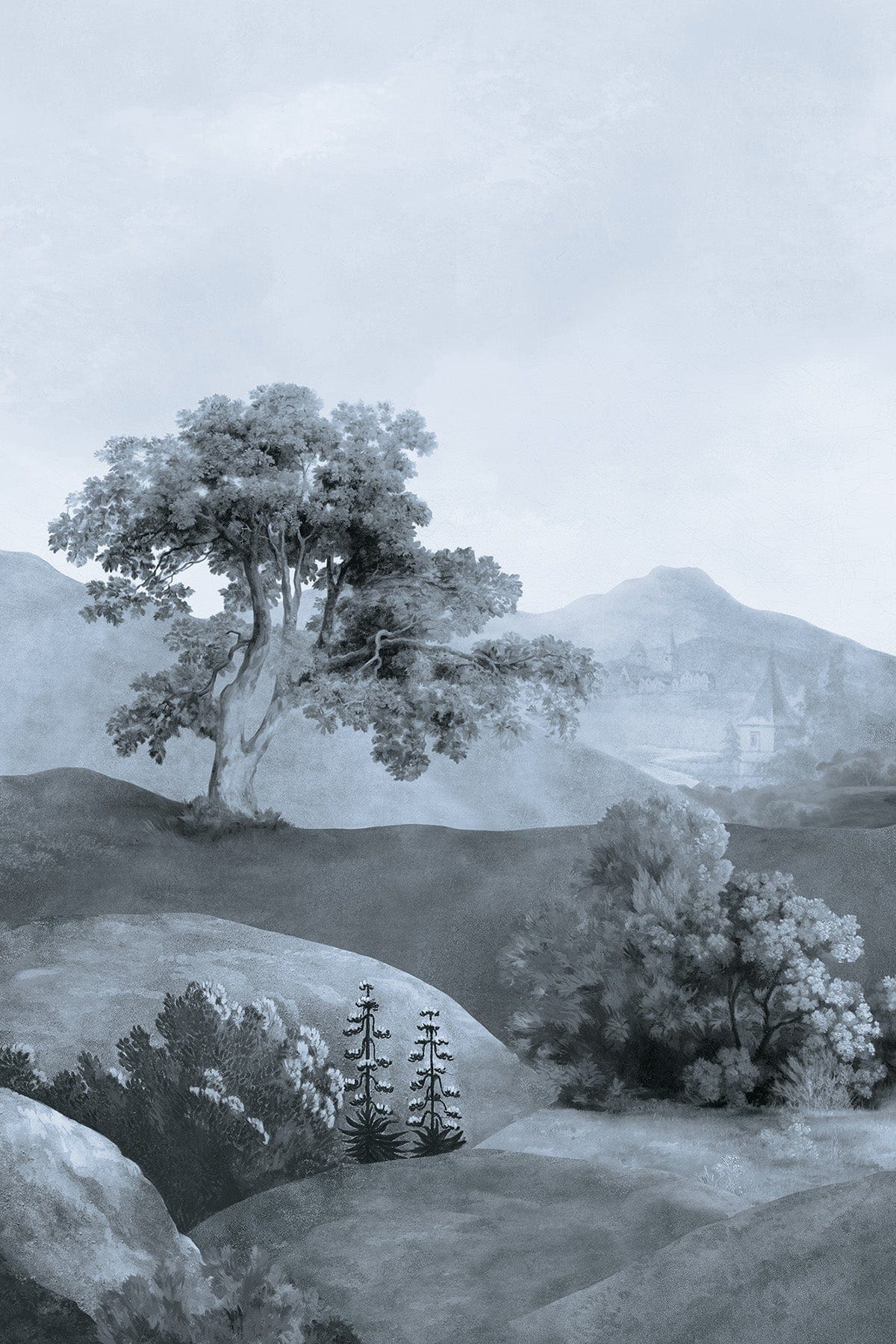  Vintage Landscape Blue