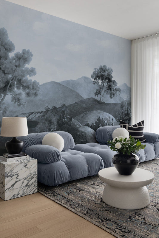  Vintage Landscape Blue