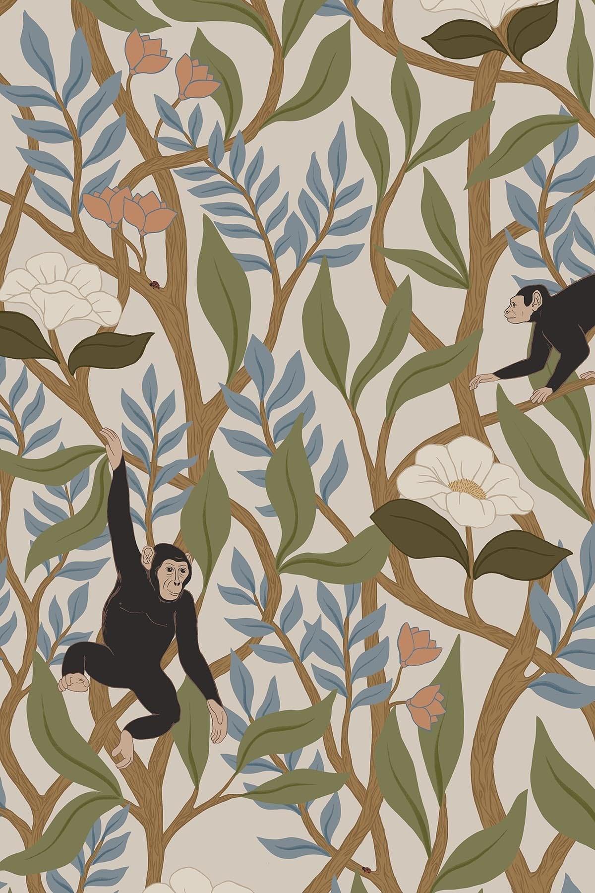  Climbing Monkeys Pale Beige