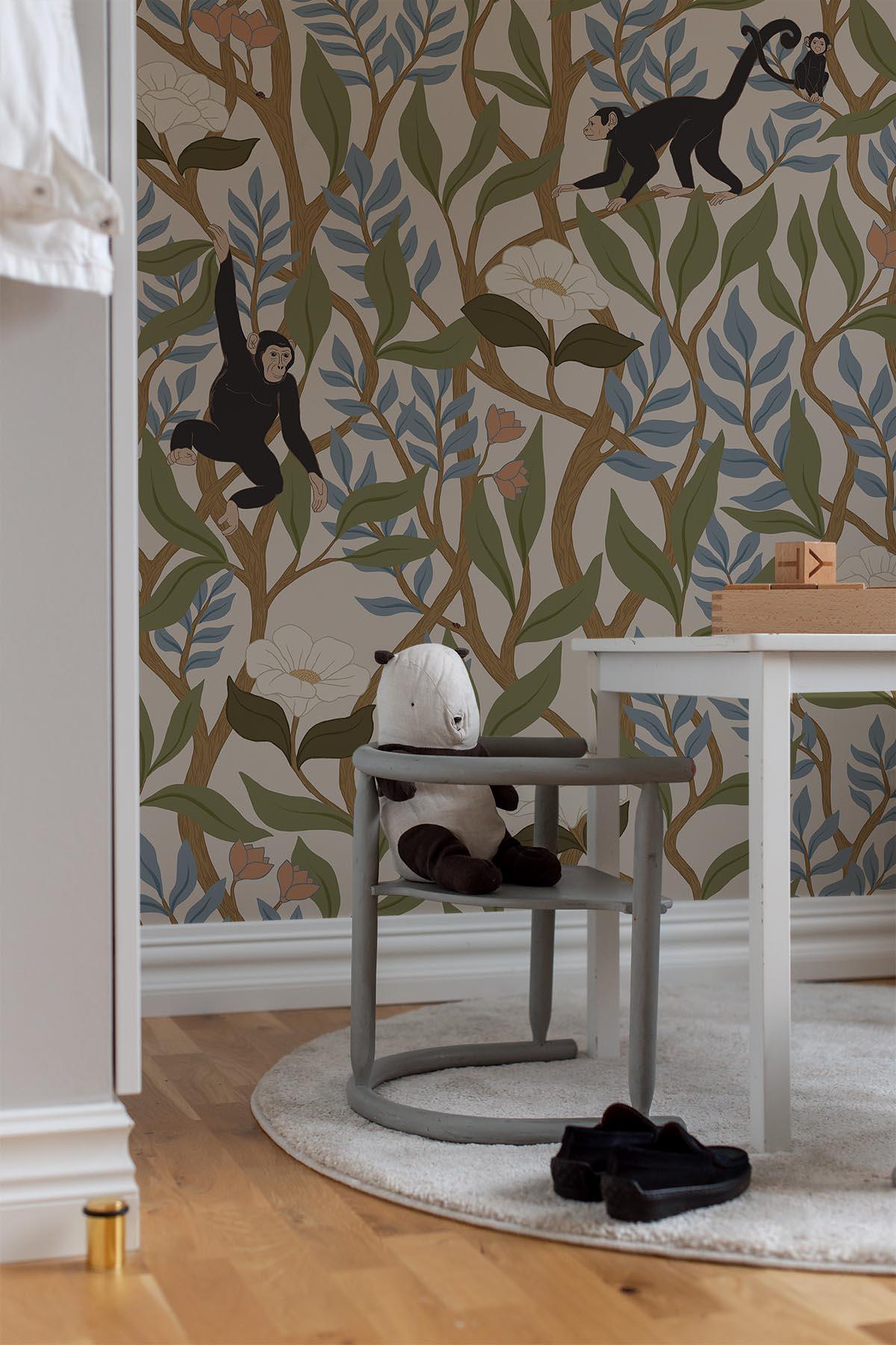  Climbing Monkeys Pale Beige