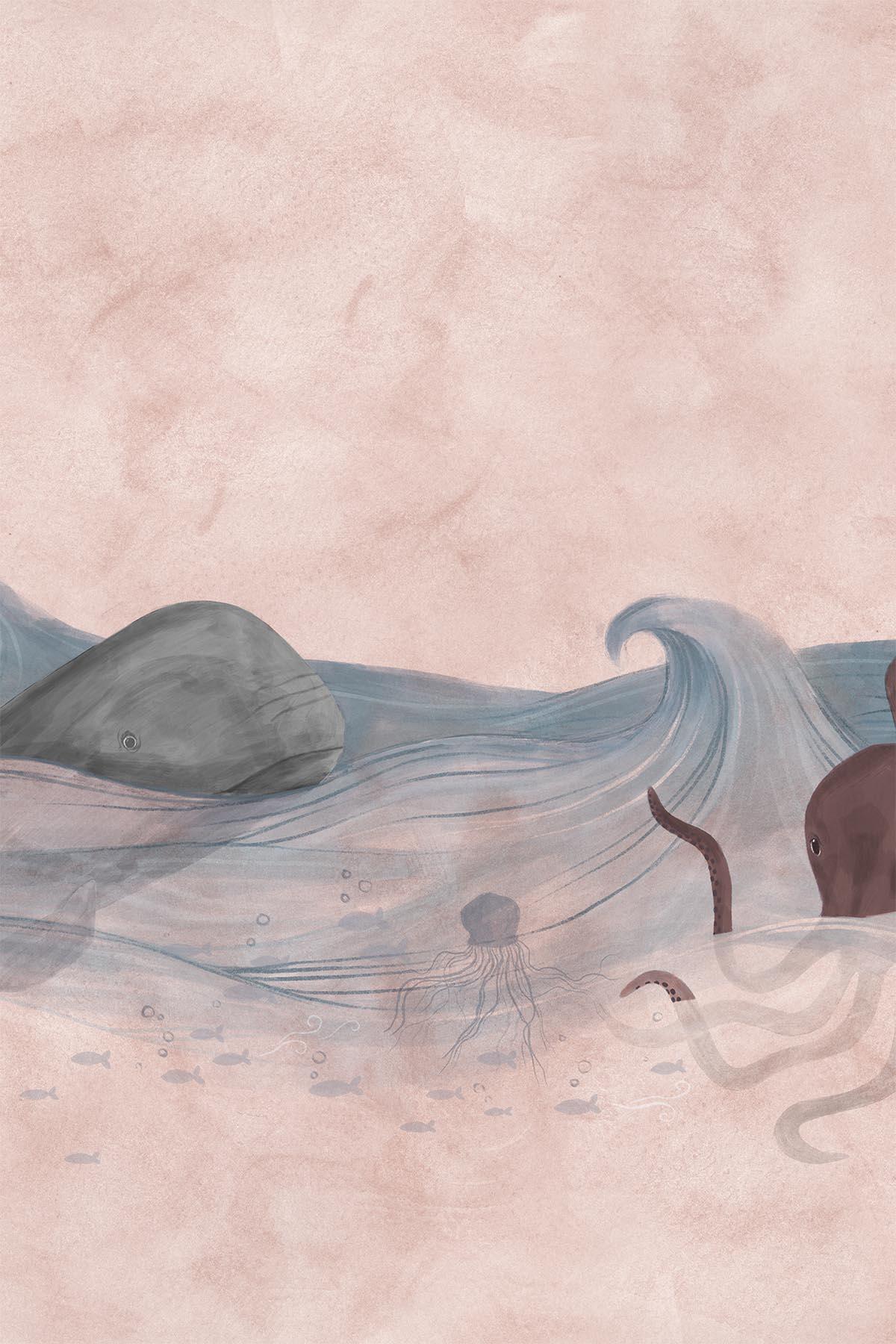  Ocean Creatures Dusty Pink