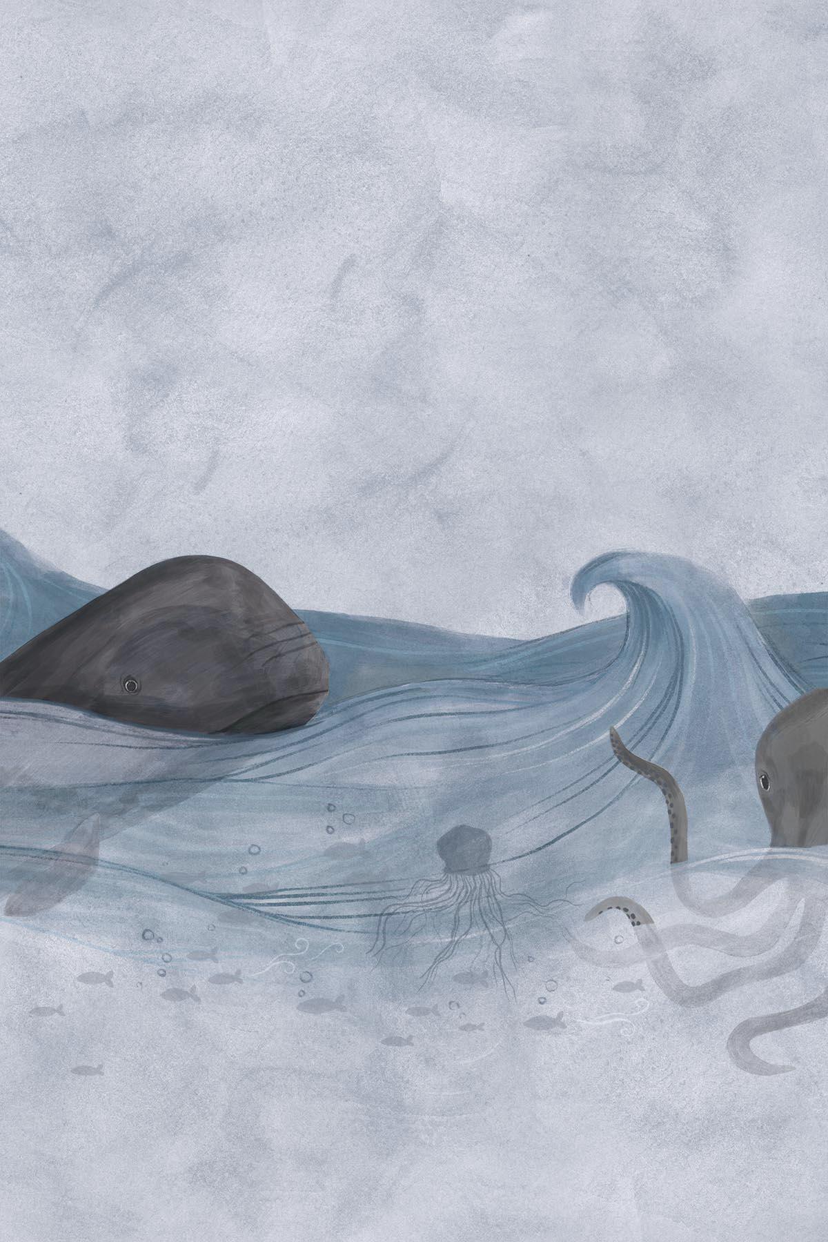  Ocean Creatures Dusty Blue