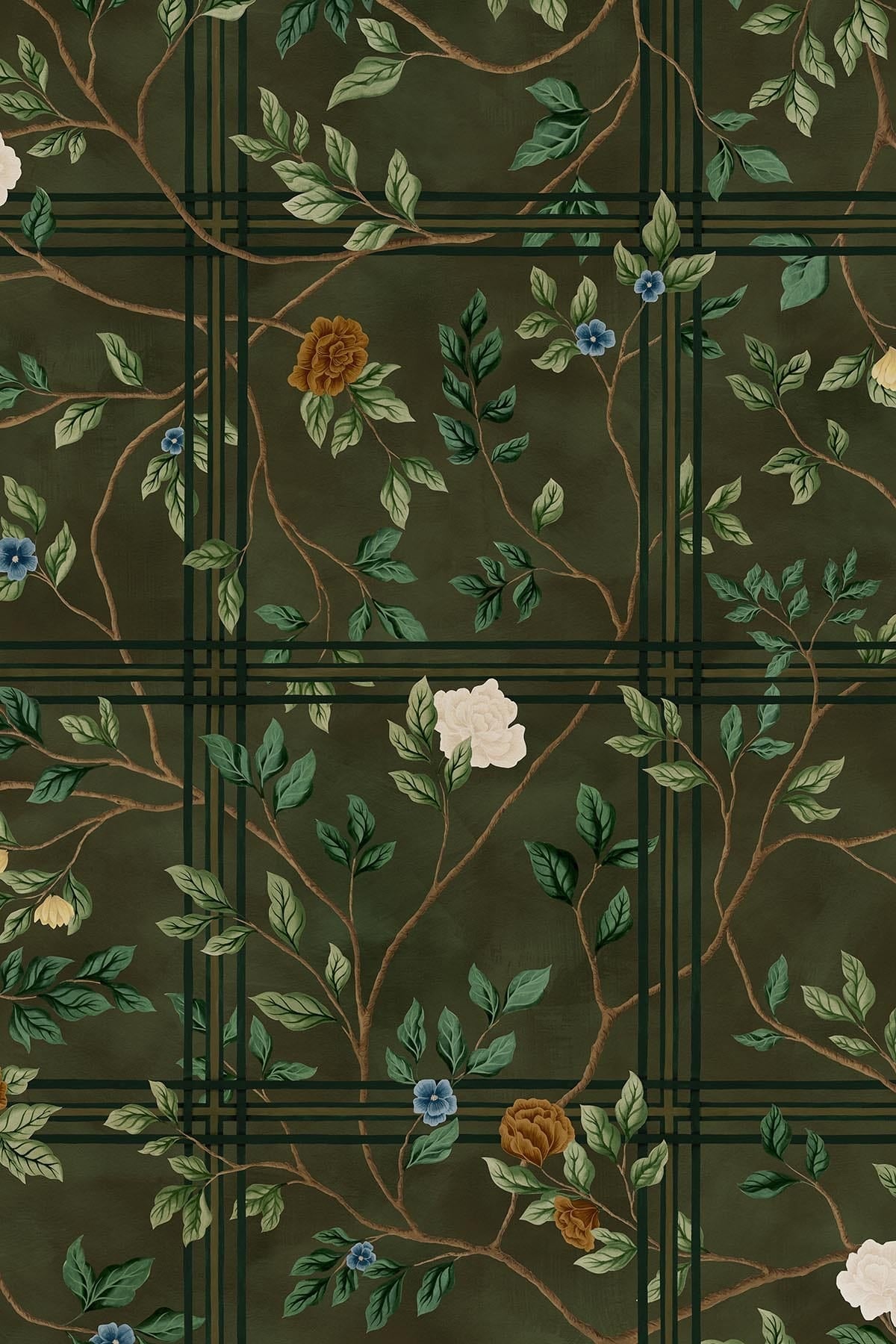 Chinoiserie Check Dark Green