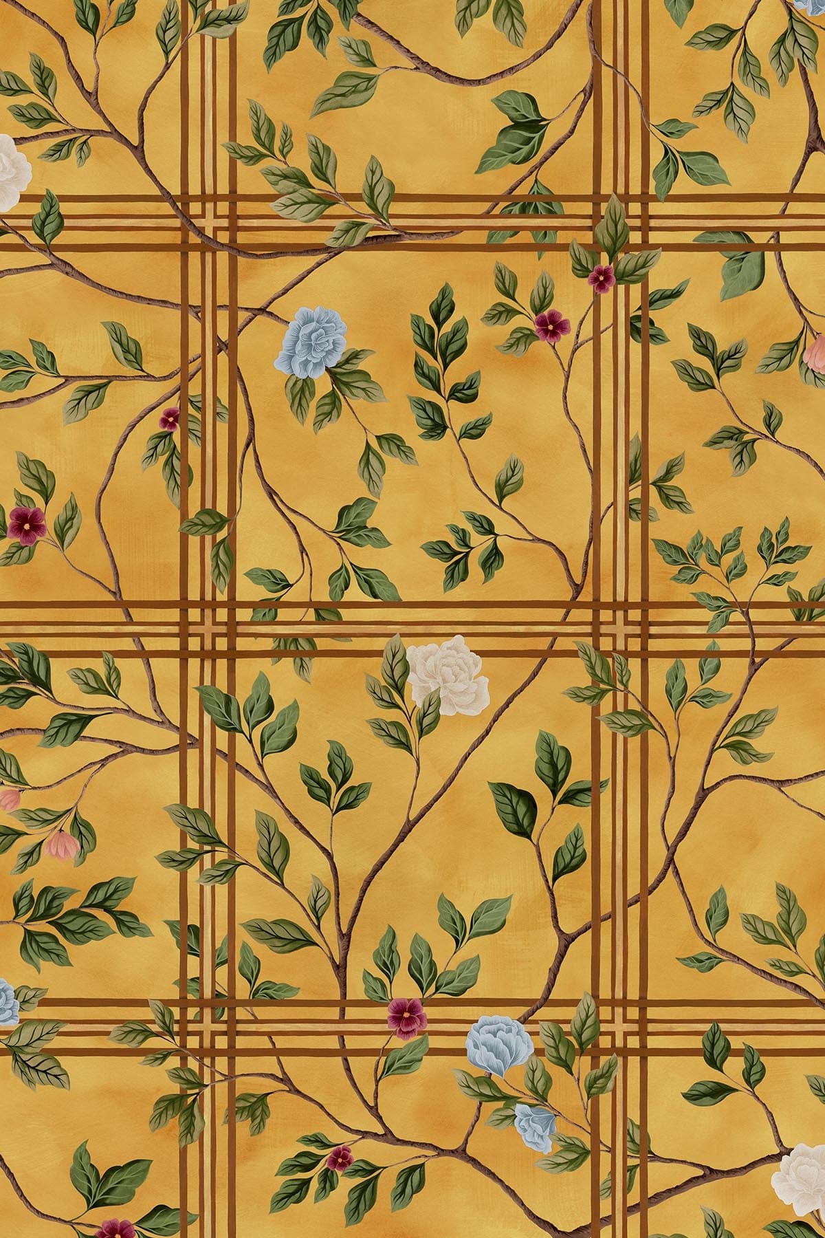  Chinoiserie Check Honey Yellow
