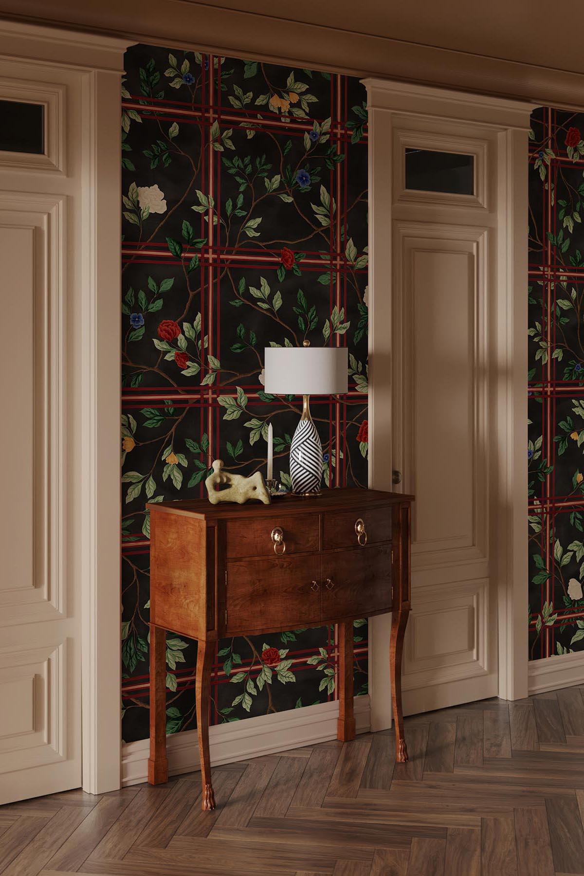  Chinoiserie Check Black