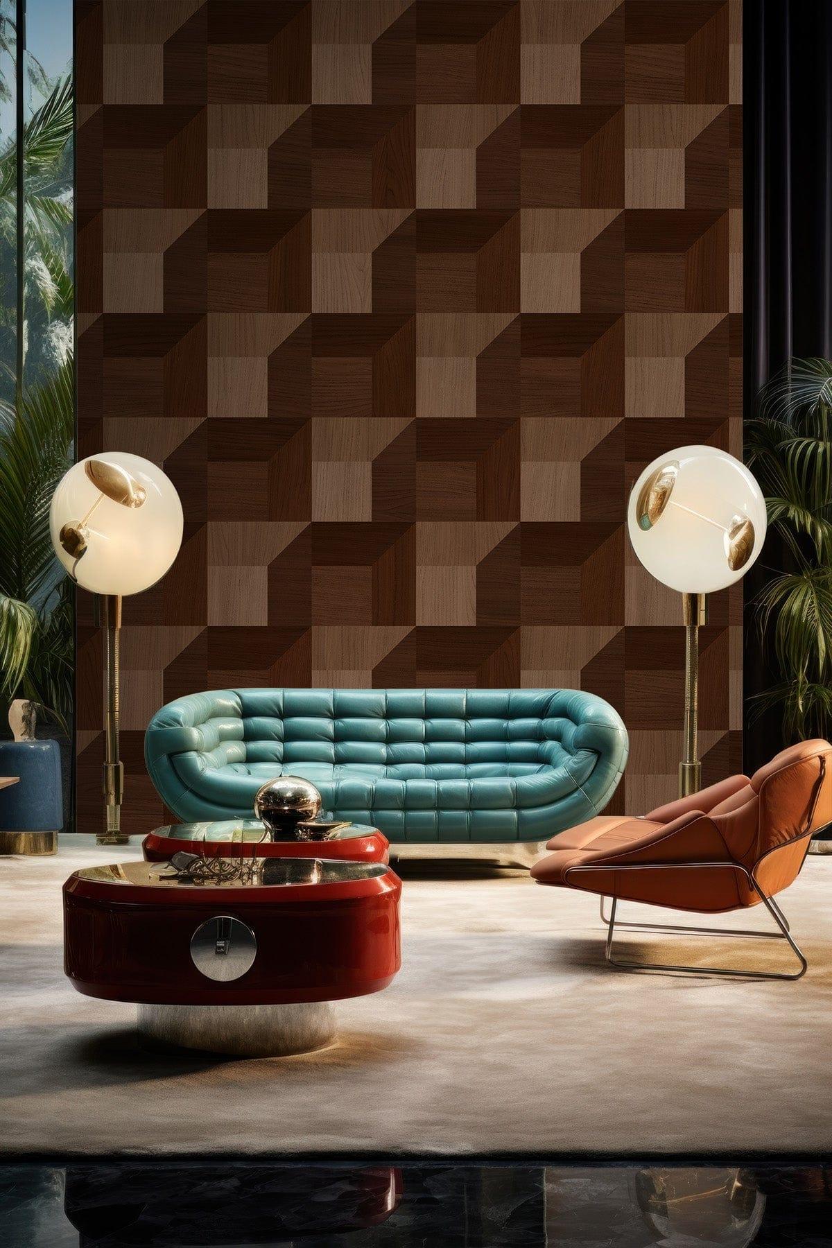  Geometric Wood Mixed Oak
