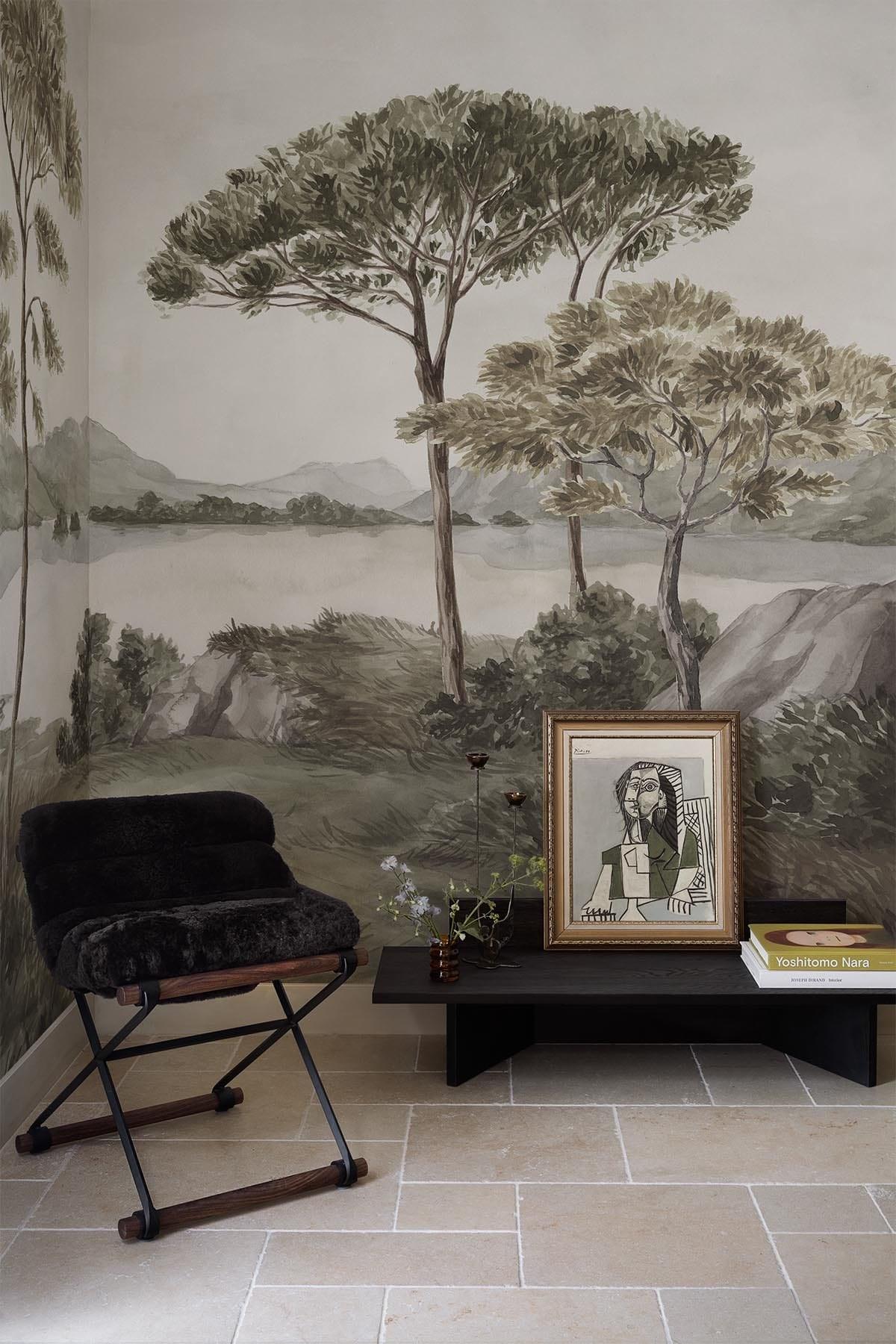  French Landscape Olive Green