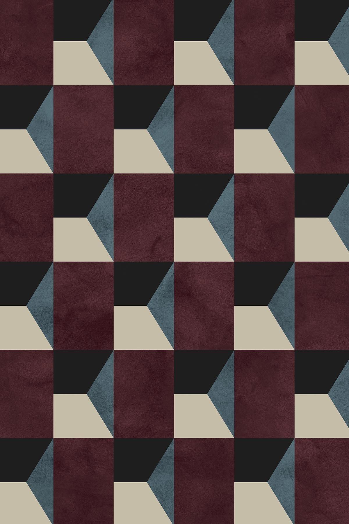  Geometric Shades Burgundy
